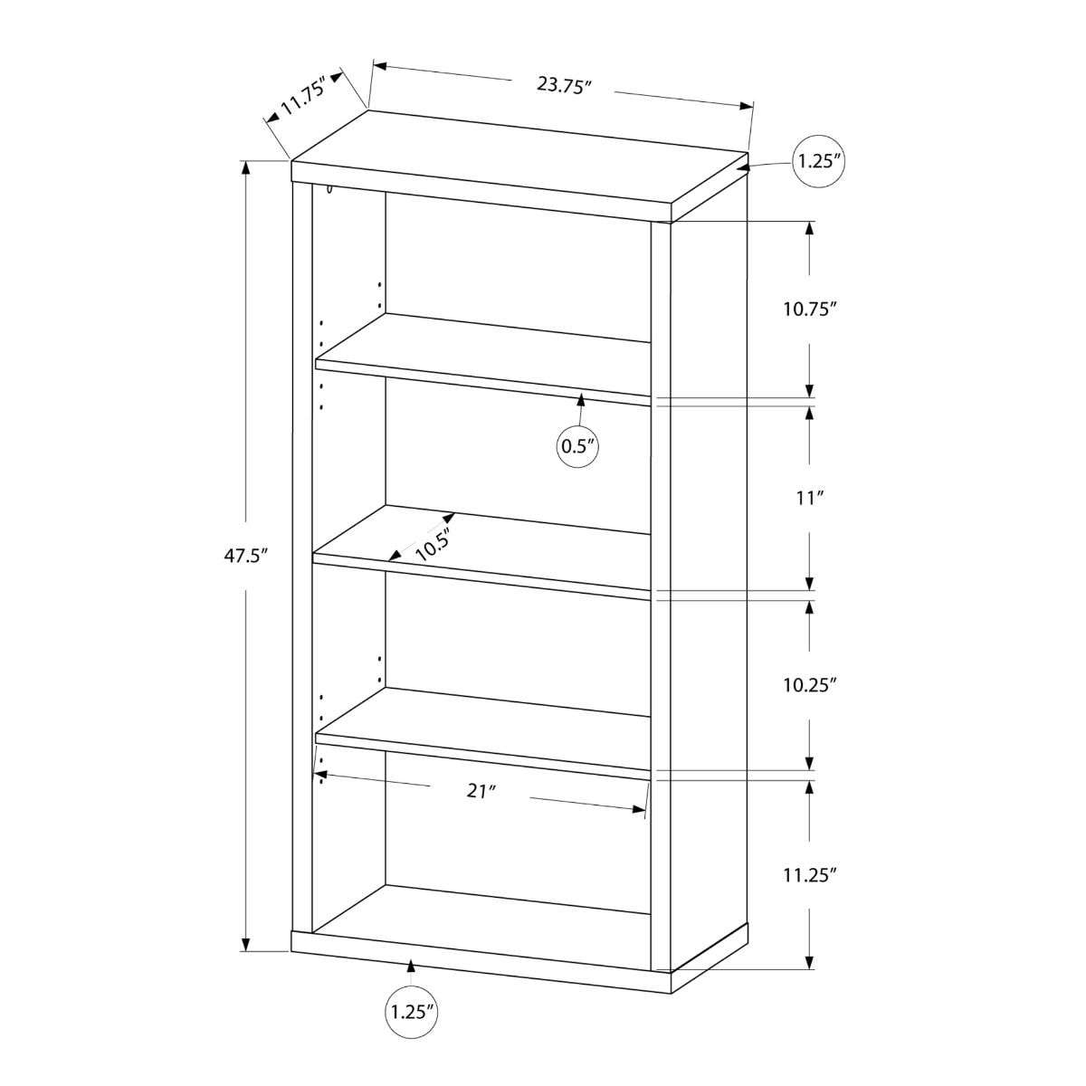 HomeRoots 333506 bookcases - View #3