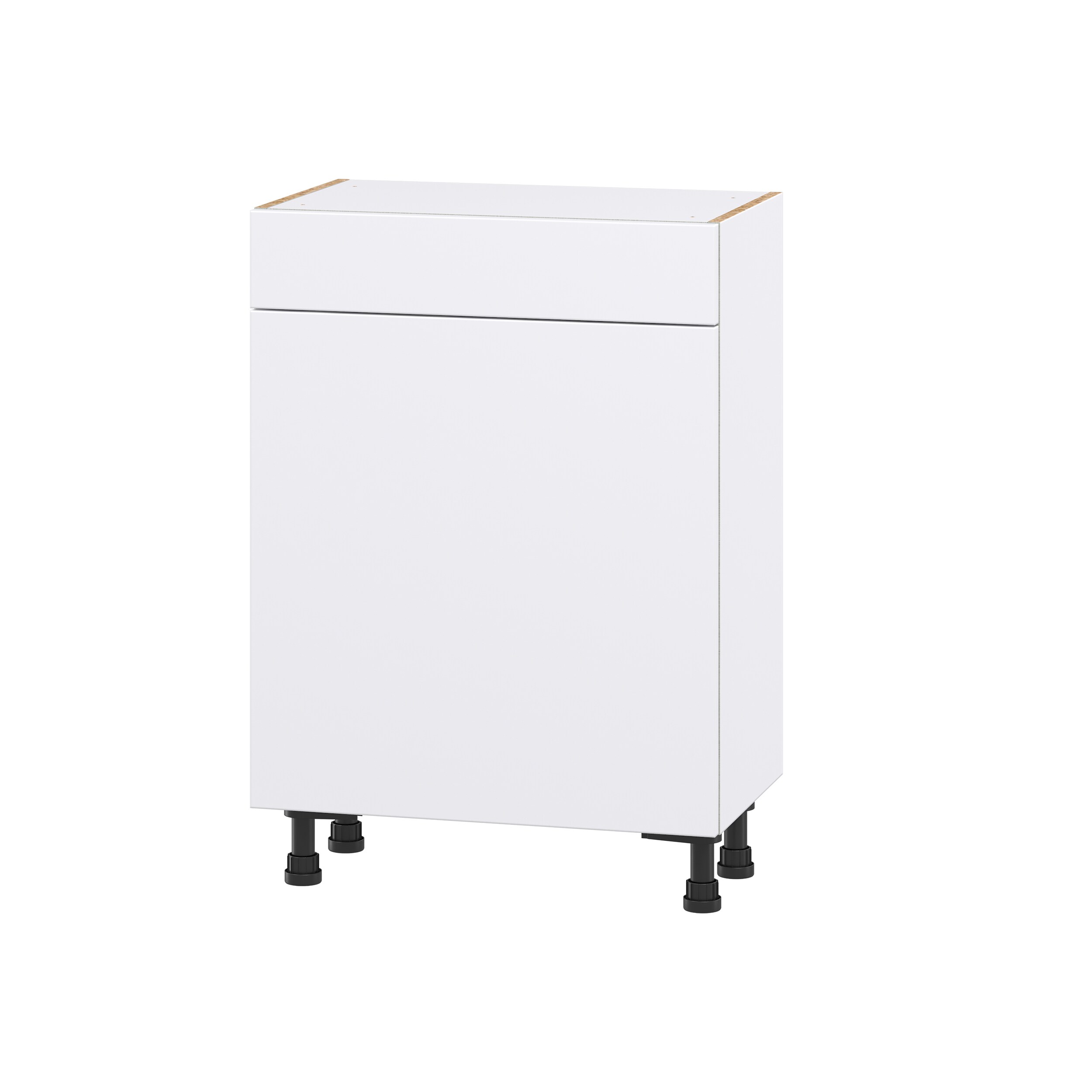 Hugo&Borg DSB2414(L/R)-LA Lasalle 24-in W x 34.5-in H x 14-in D Bright White Slab Base Fully assembled Cabinet (Flat Panel Slab)