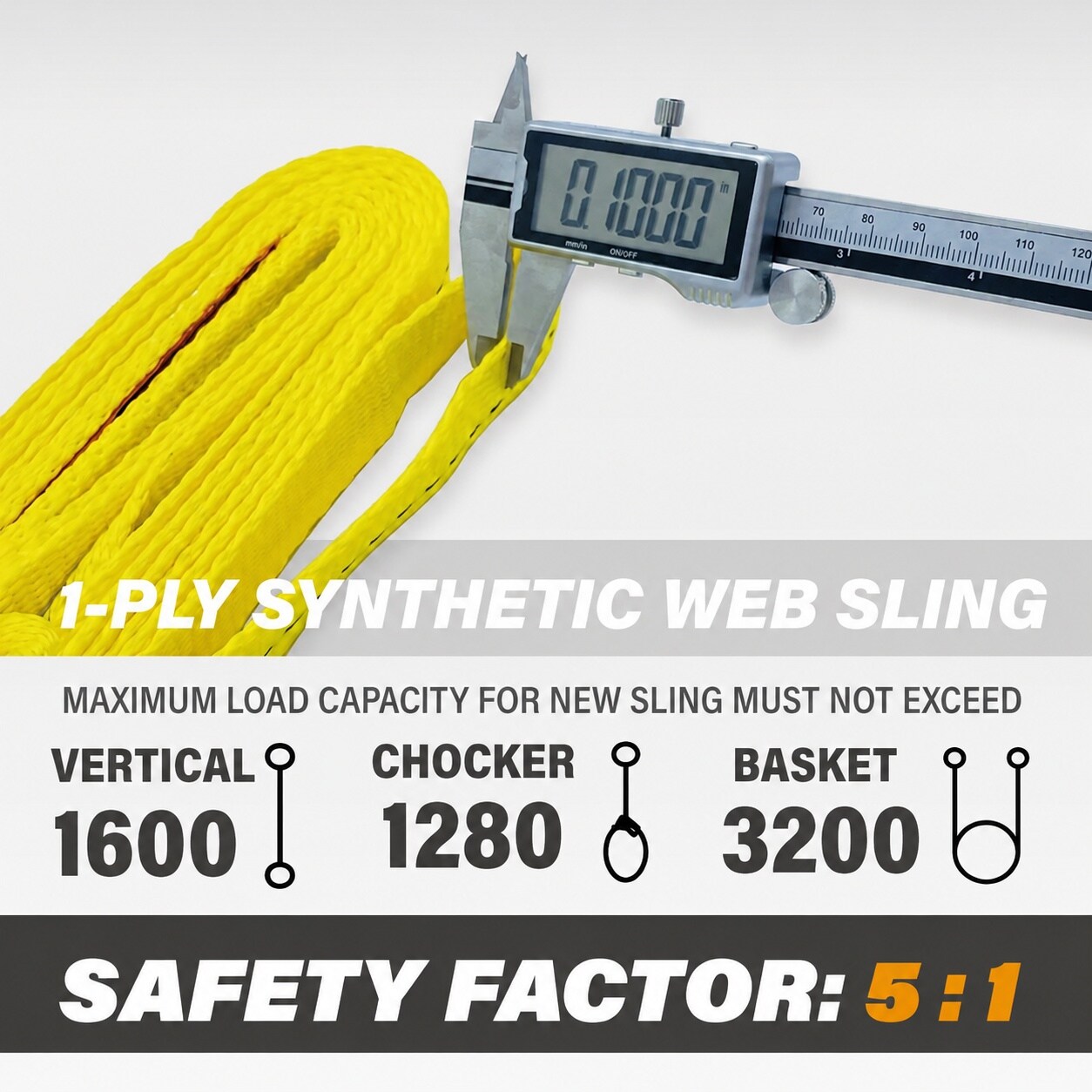 KHKFY 1 Ply Webbing Sling 1 Inch x 4 Foot Heavy Duty Polyester Lifting ...