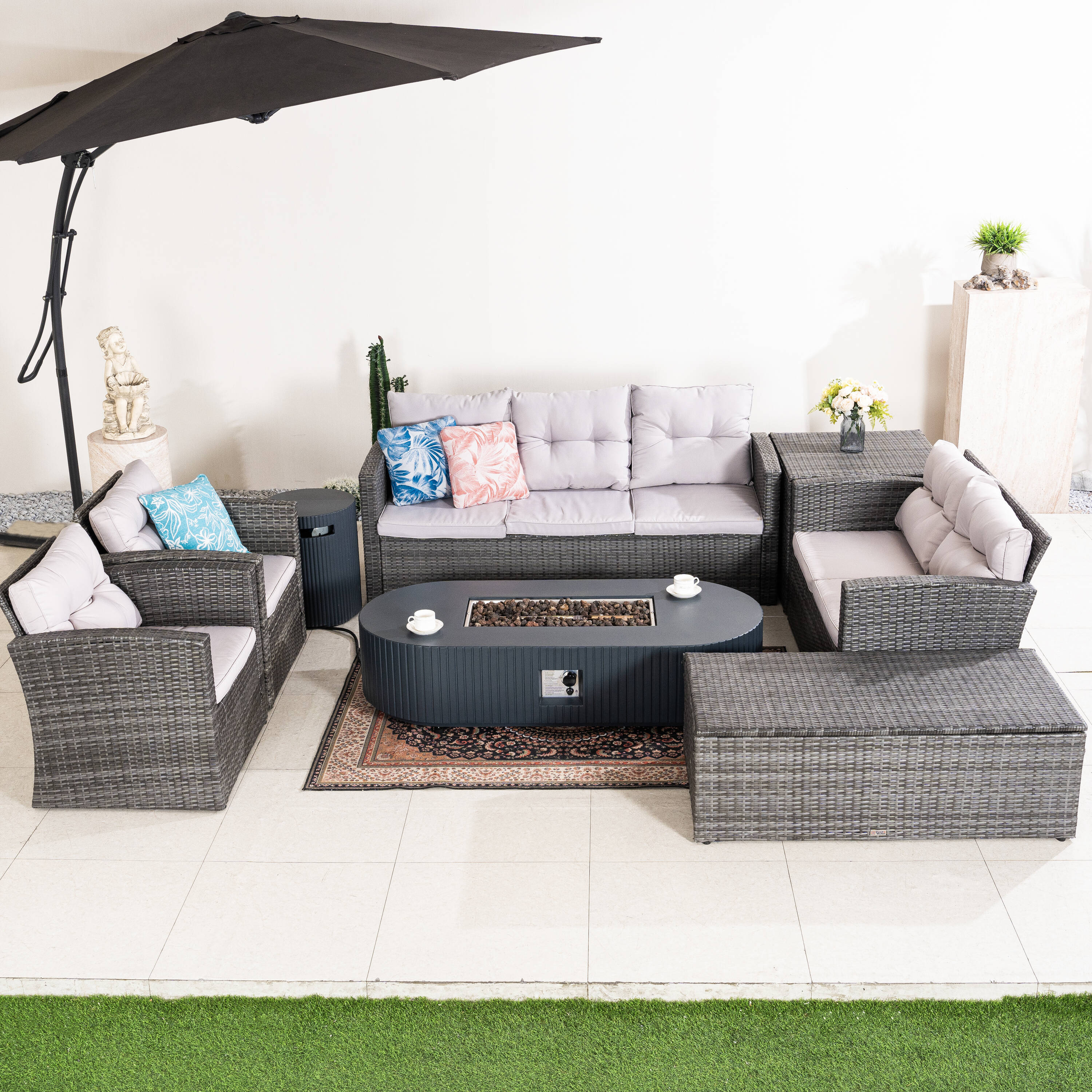 Direct Wicker DWG-15032635-GR Patio-Conversation-Sets - View #3