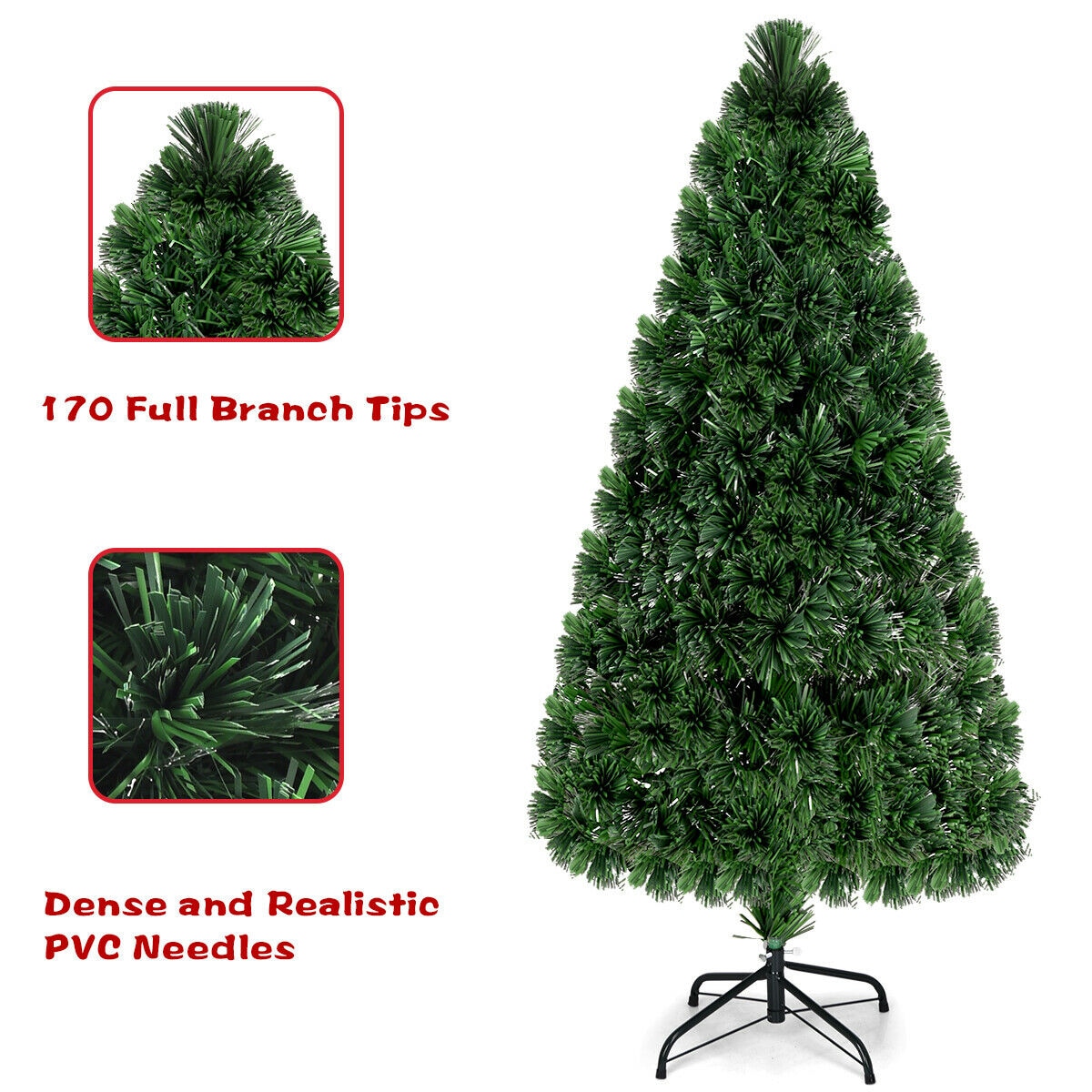 Goplus Our new 5Ft Fiber Optic Artificial Christmas tree is an ideal ...