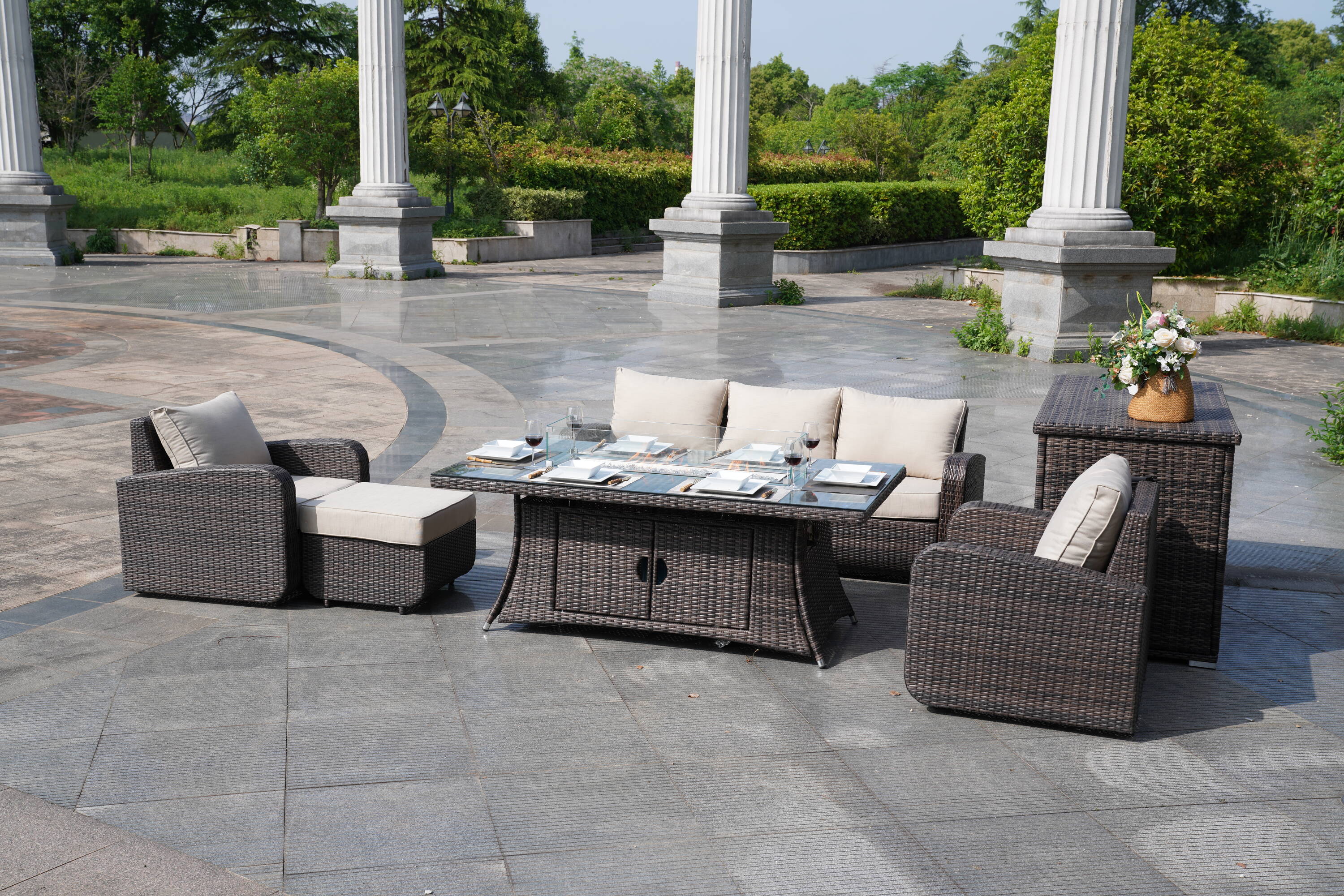 Direct Wicker DWG-06R15&3256B-BR Patio-Dining-Sets - View #11