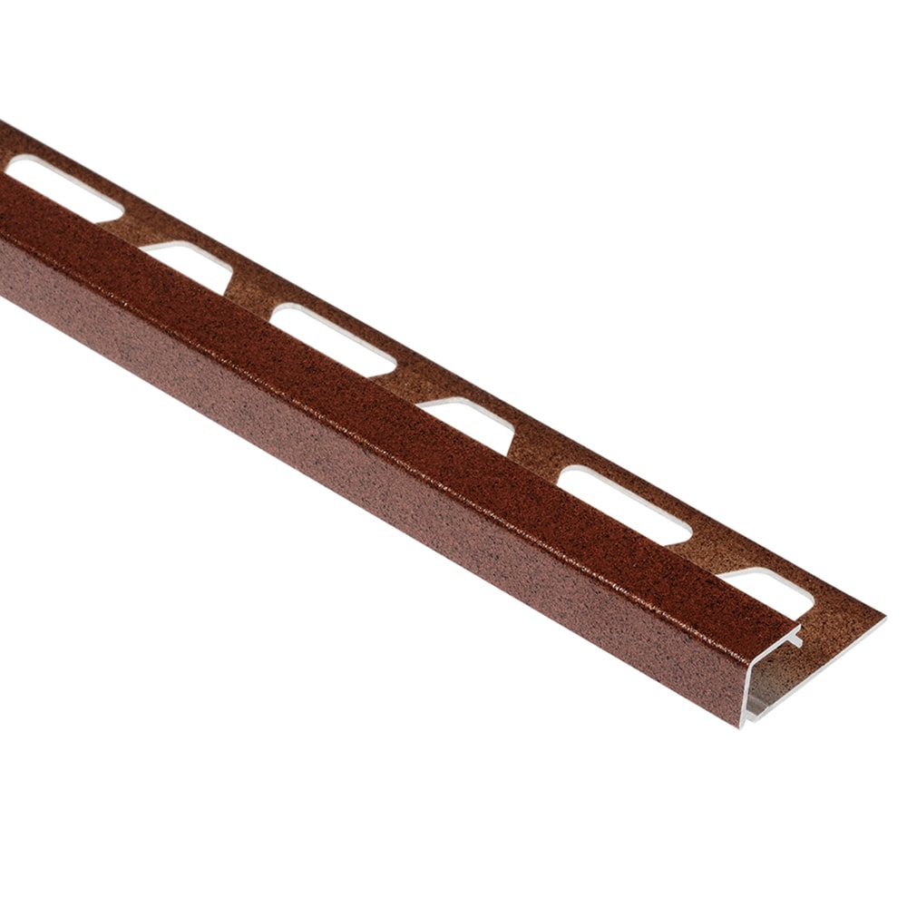 Schluter Systems Q100TSR Quadec 0.375-in W x 98.5-in L Rustic brown textured color-coated aluminum Aluminum Square edge Tile Edge Trim
