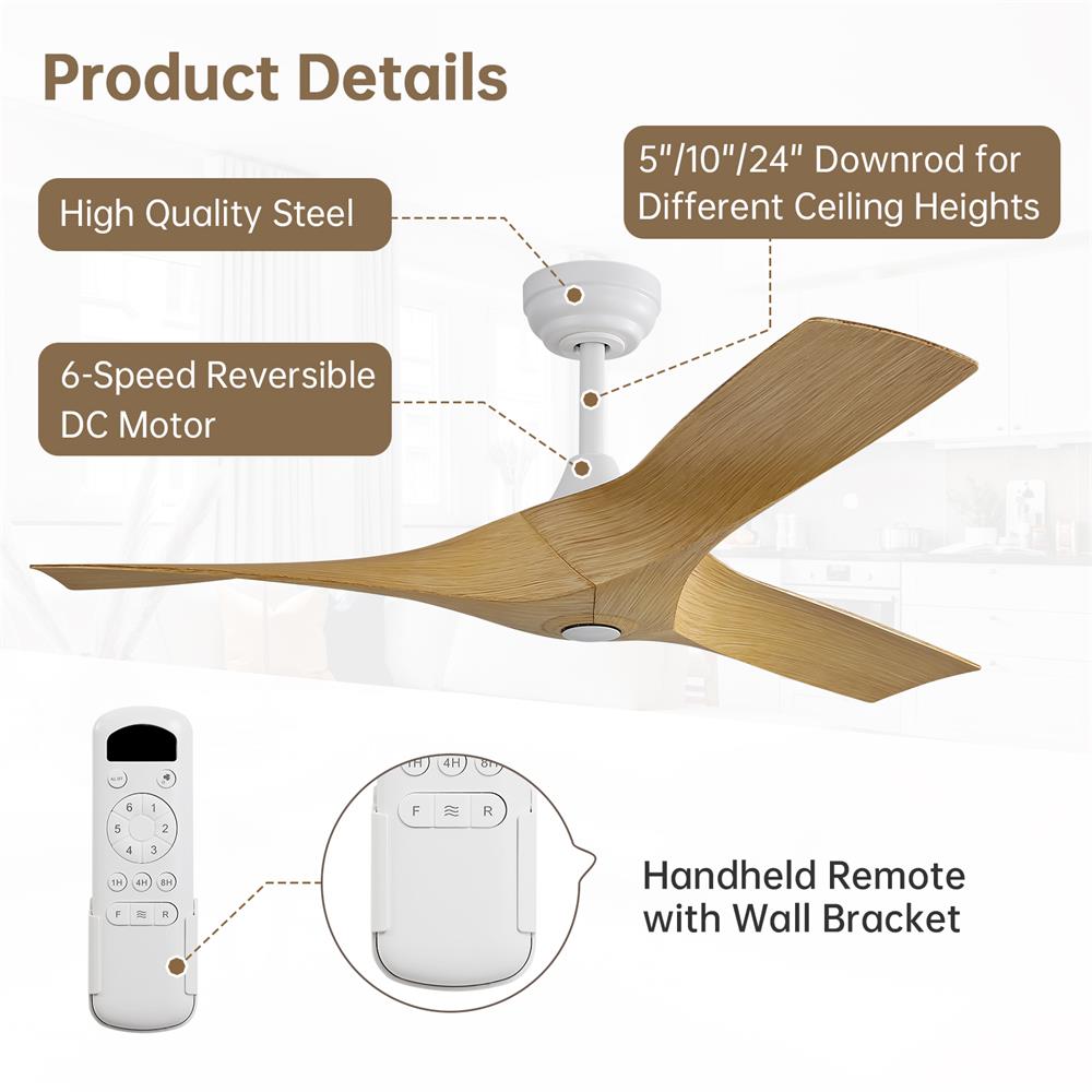 Sofucor LW-52159-WH-WD-QMW Ceiling-Fans - View #6