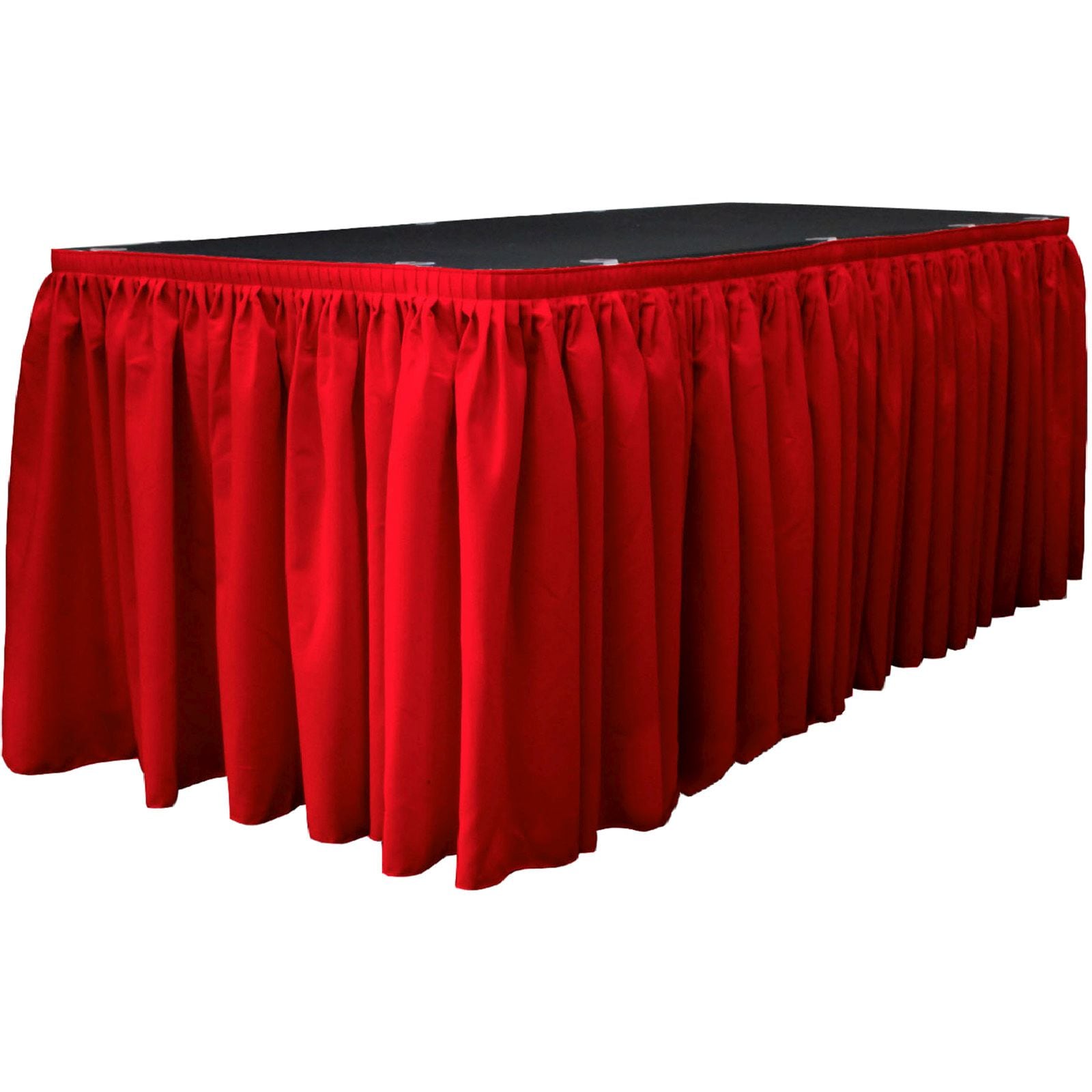 Slickblue Indoor Outdoor Event Setup Polyester Poplin Table Skirt with Hook and Loop Clips for Banquet Tables Multiple Size and Color Options