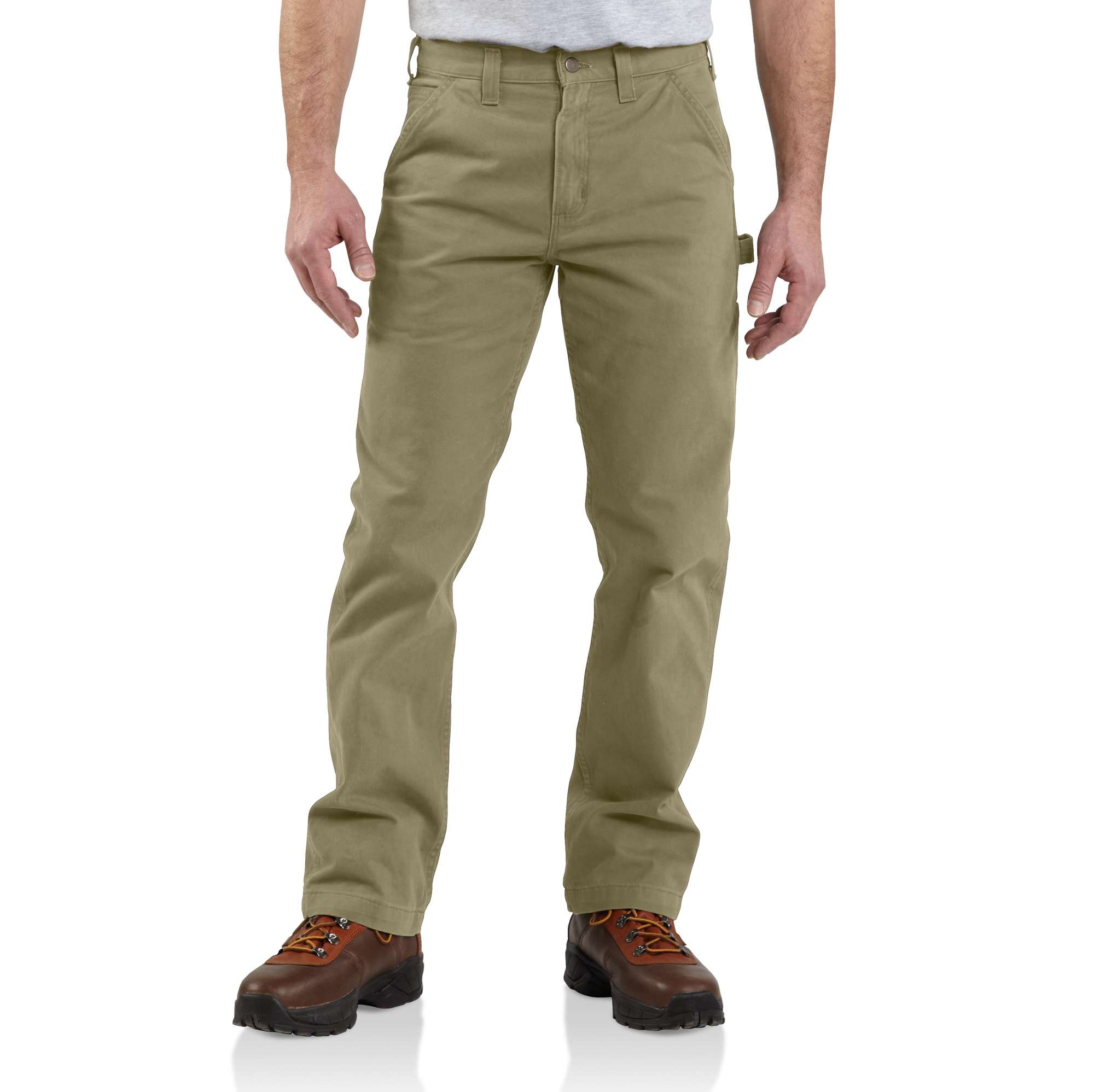 CARHARTT Dungaree Work Pants: Men's, Work Pants, ( 32 in x 32 in ), Blue,  Cotton, Buttons, Zipper