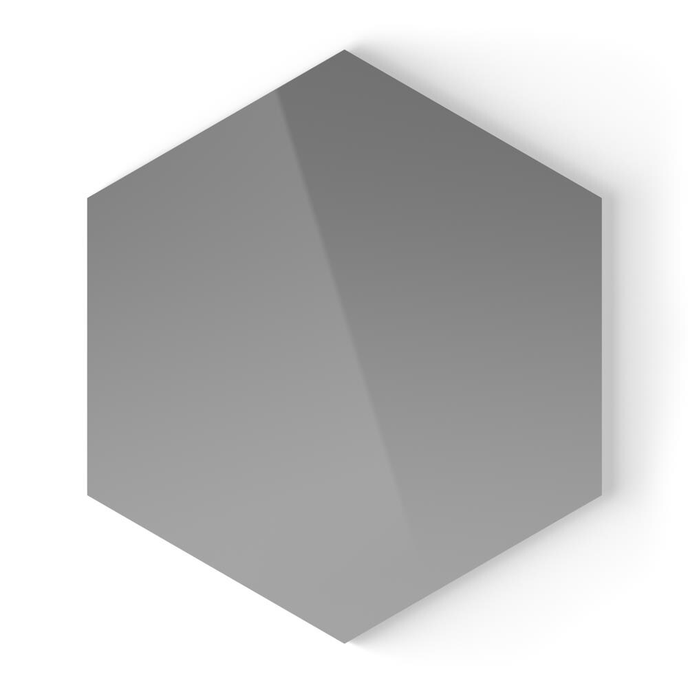 SpeedTiles ID121HLG066J Giant Hexagon Light Gray 10-in x 10-in Glossy Metal Hexagon Patterned Peel and Stick Tile (2.12-sq. ft/ Carton)