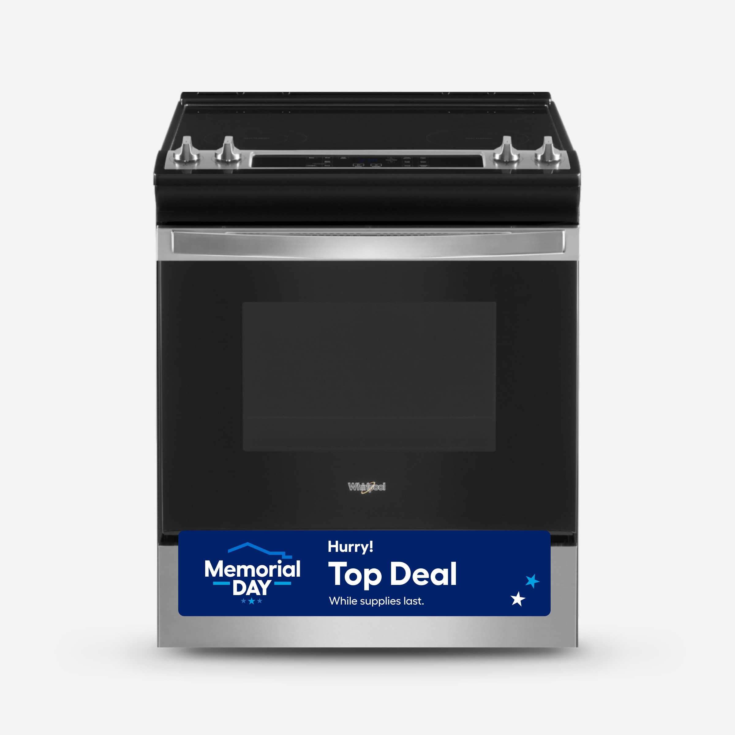 Whirlpool WEE515S0LZ 30-in Glass Top 4 burners 4.8-cu ft Slide-In Electric Range ( Fingerprint Resistant Stainless Steel )