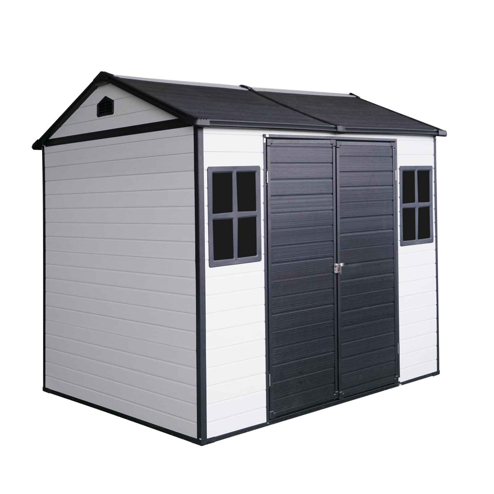 Mondawe MD-WWC00049 8-ft x 6-ft White Gable Resin Storage Shed (Floor Included)