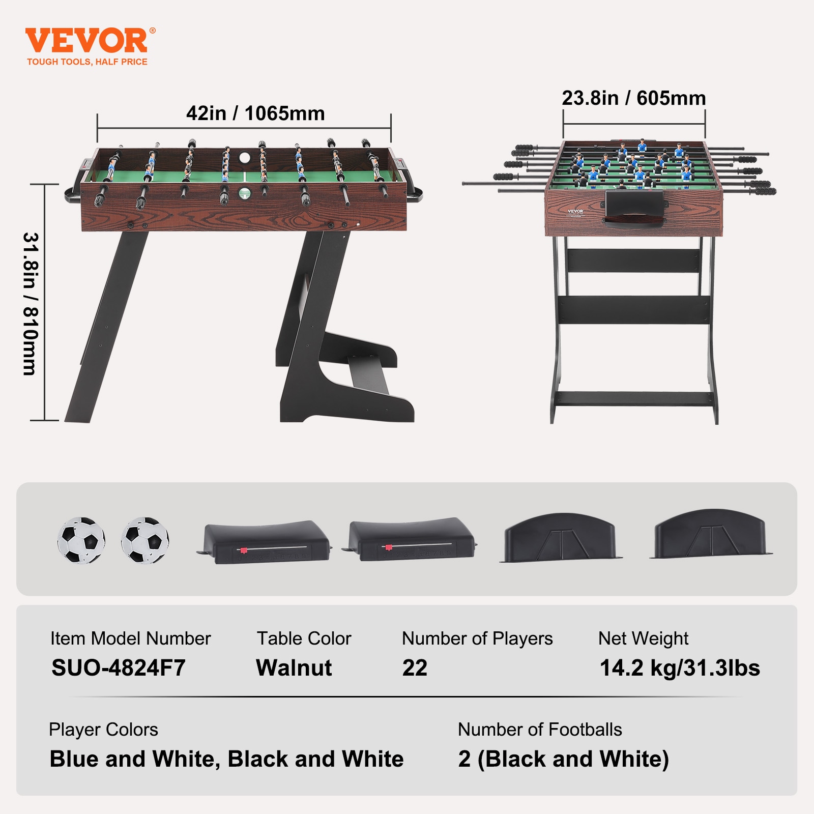 VEVOR ZDKZQZ48YC00JGZ8SV0 Foosball-Tables - View #8