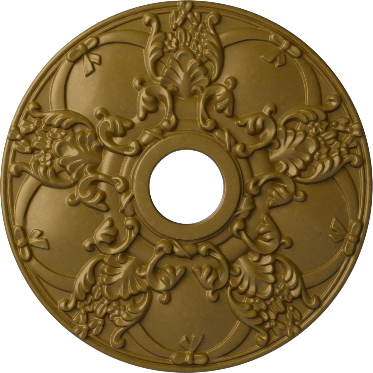 Ekena Millwork CM18NOGLS Norwich 18-in W x 18-in L Painted Gold Polyurethane Whole Ceiling Medallion