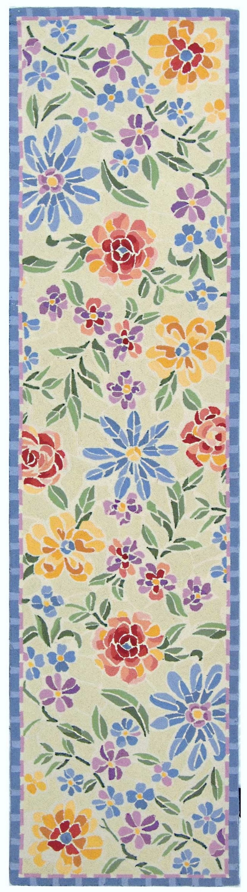 Safavieh HK214A-212 Chelsea Renaissance 2 x 12 (ft) Hooked Wool Ivory Rectangular Indoor Floral/Botanical Runner rug