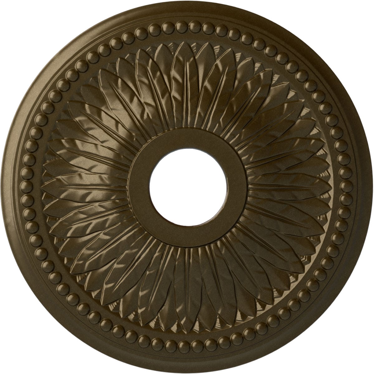 Ekena Millwork CM18BIBRS Bailey 18-in W x 18-in L Painted Brass Polyurethane Whole Ceiling Medallion