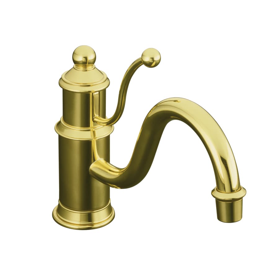 Kohler Antique Vibrant Polished Brass Single Handle Low Arc Kitchen Faucet At 0510