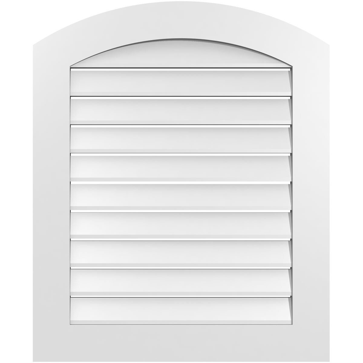 Ekena Millwork GVPAR28X3401SF 28-Inches x 34-Inches Off-white Round top PVC Gable Louver Vent