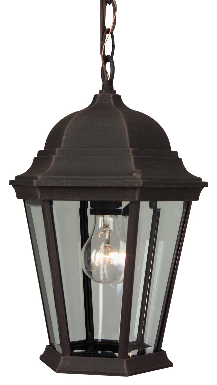 Craftmade Straight Glass Rust Traditional Beveled Glass Square Pendant Light