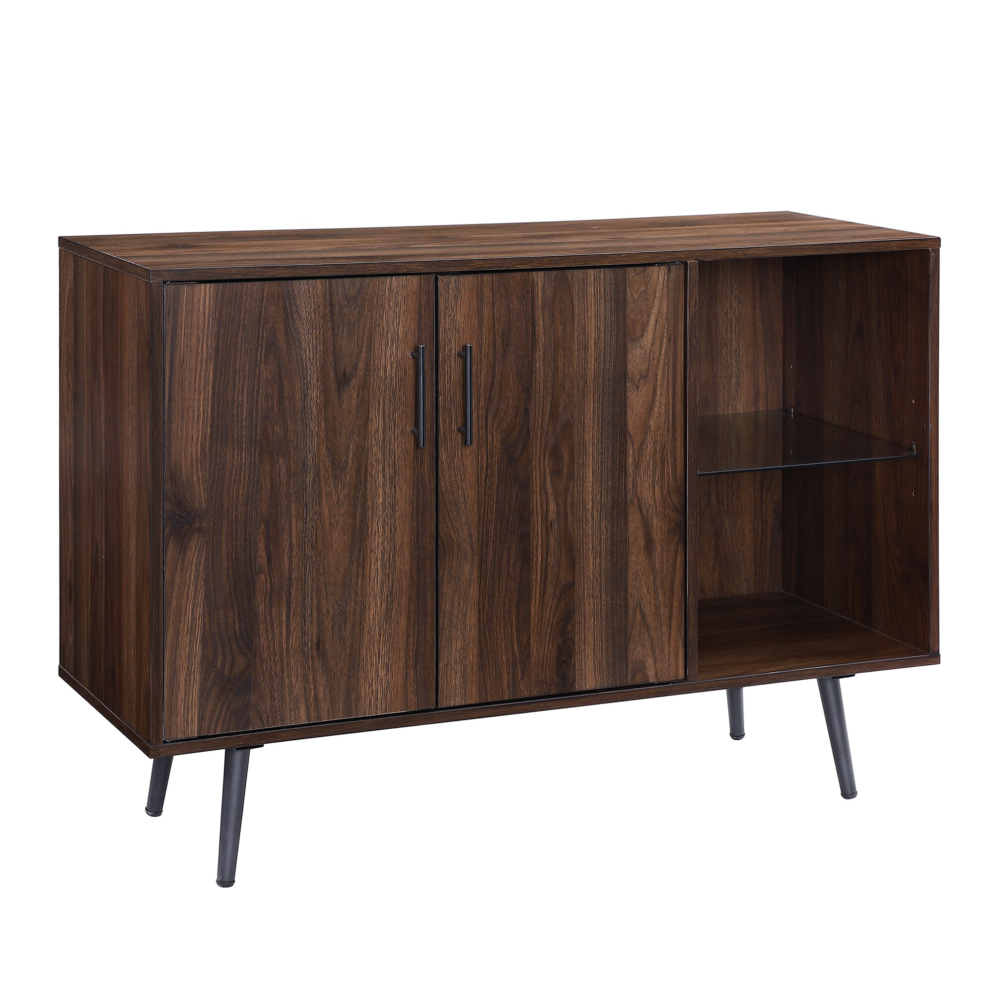 Walker Edison Transitional Dark Walnut Tv Stand (Accommodates TVs up to ...