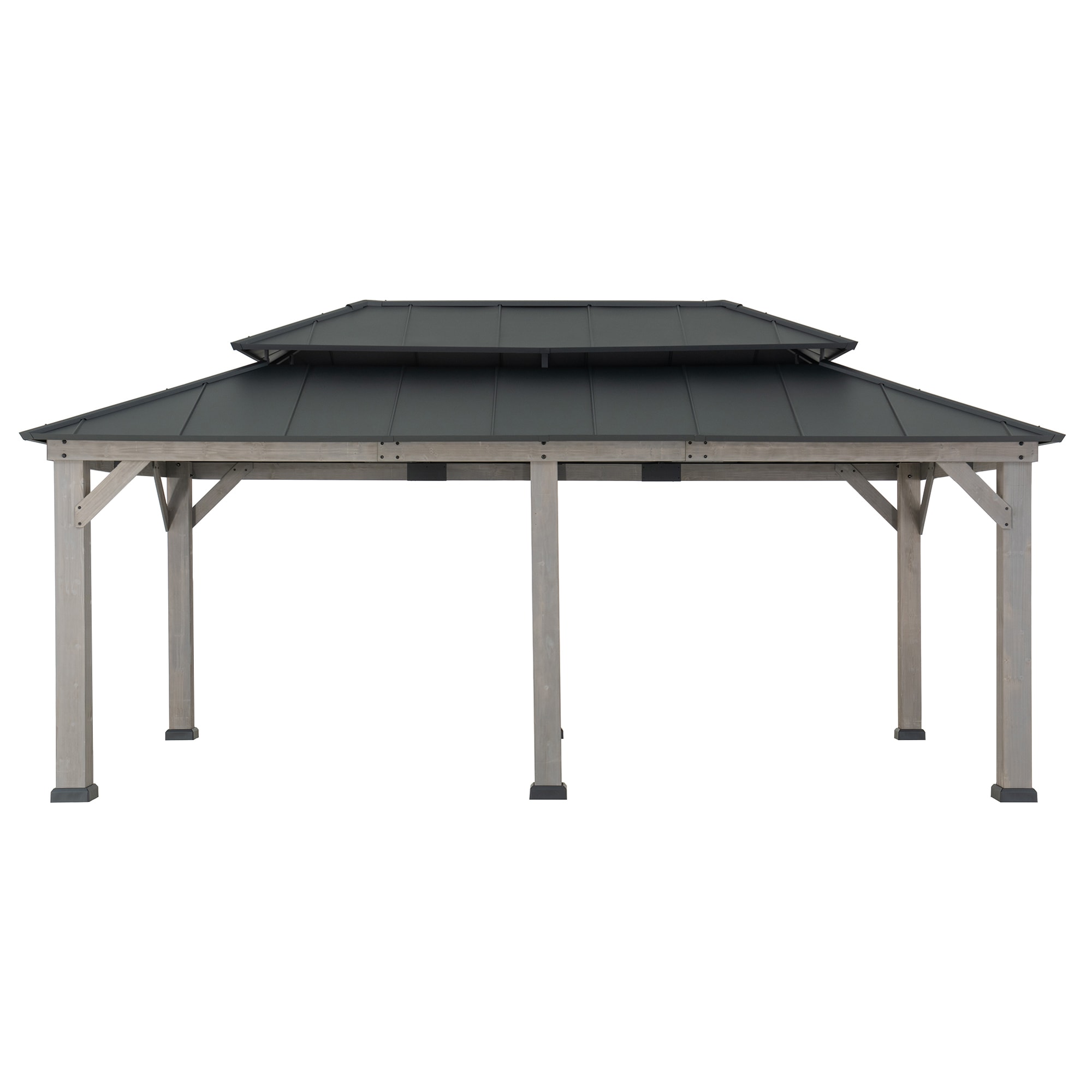 Sunjoy A102032641 12-ft x 20-ft Matte Black Rectangle Semi-permanent Hardtop Steel Roof
