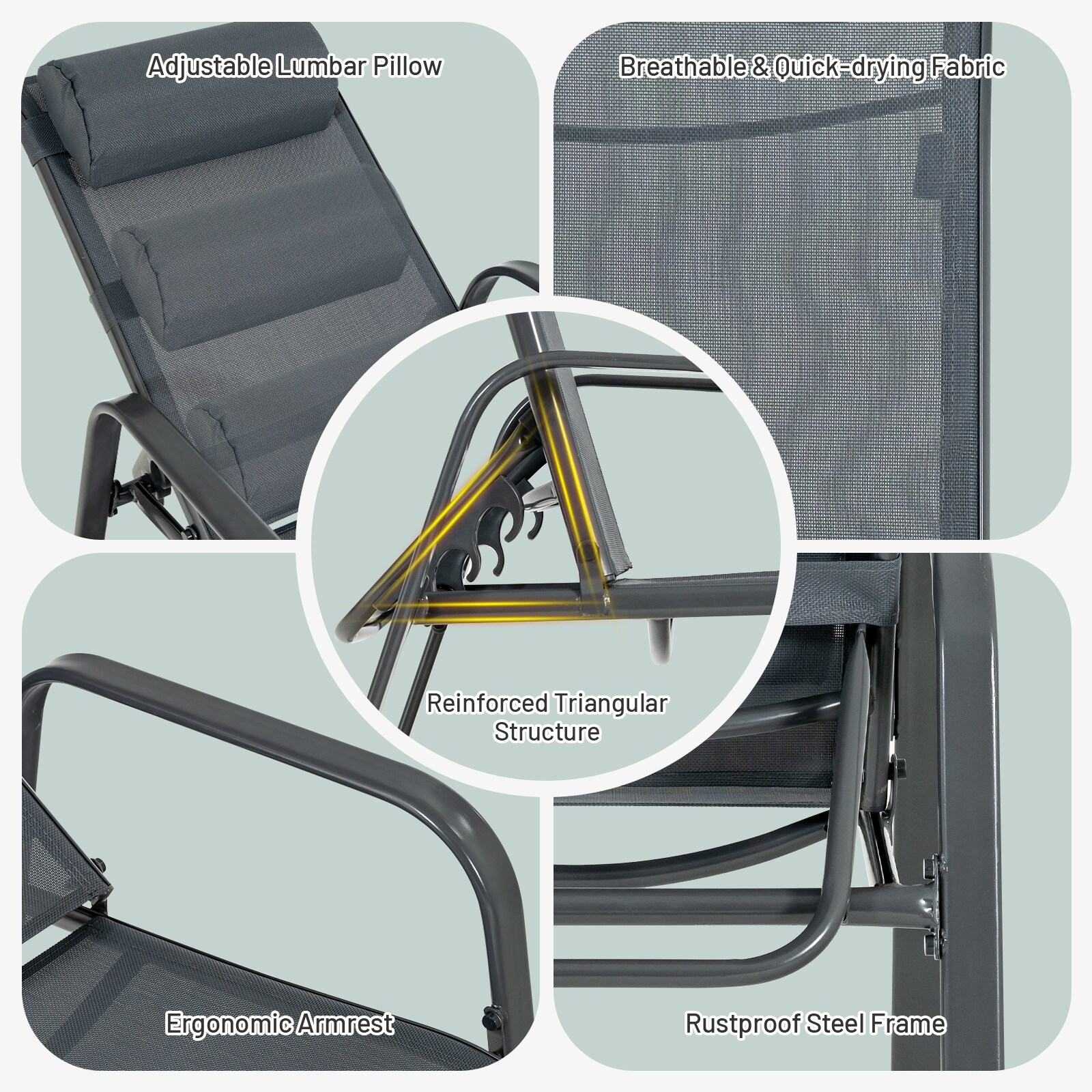 Forclover ASE-381GY Patio-Chairs - View #6