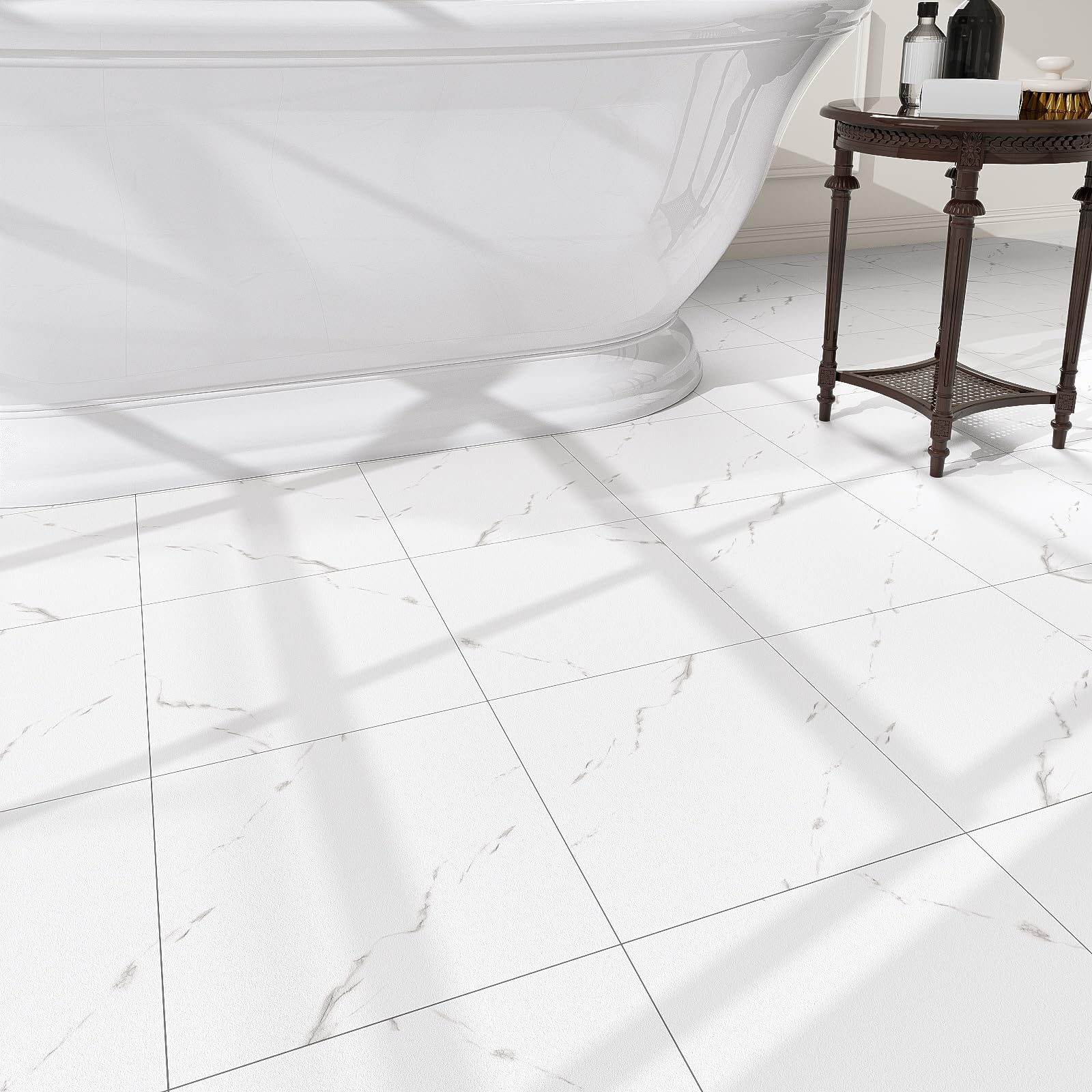 Justincity - 20 Pack Cover 20 Sq Ft Peel and Stick Floor Tiles 12 by 12 Self Adhesive Vinyl Floo...