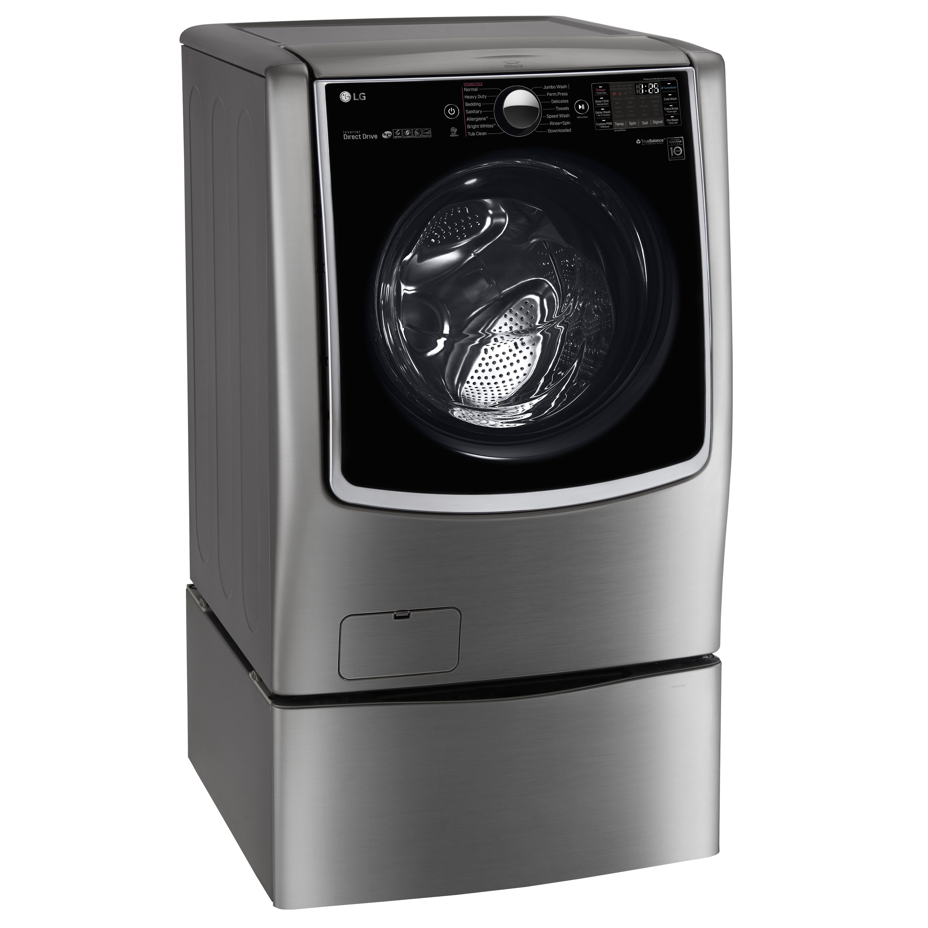 LG TWINWash Smart Wi-Fi Enabled 5.2-cu ft High Efficiency Stackable Steam Cycle Smart Front-Load Washer (Graphite Steel) ENERGY STAR at