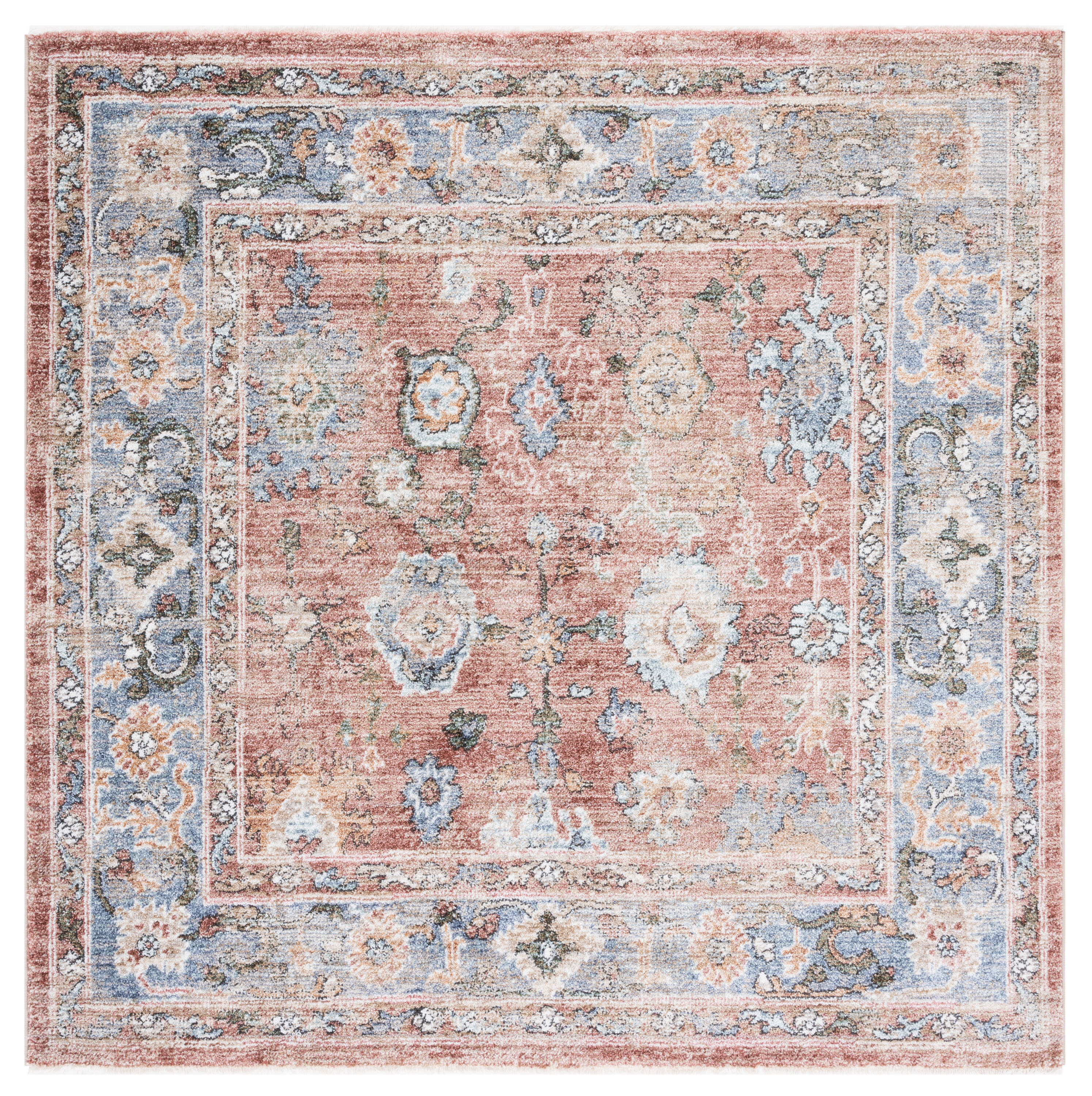 Safavieh Jasmine 338P Rust/Blue 5 X 5 Area Rug in the Rugs department ...