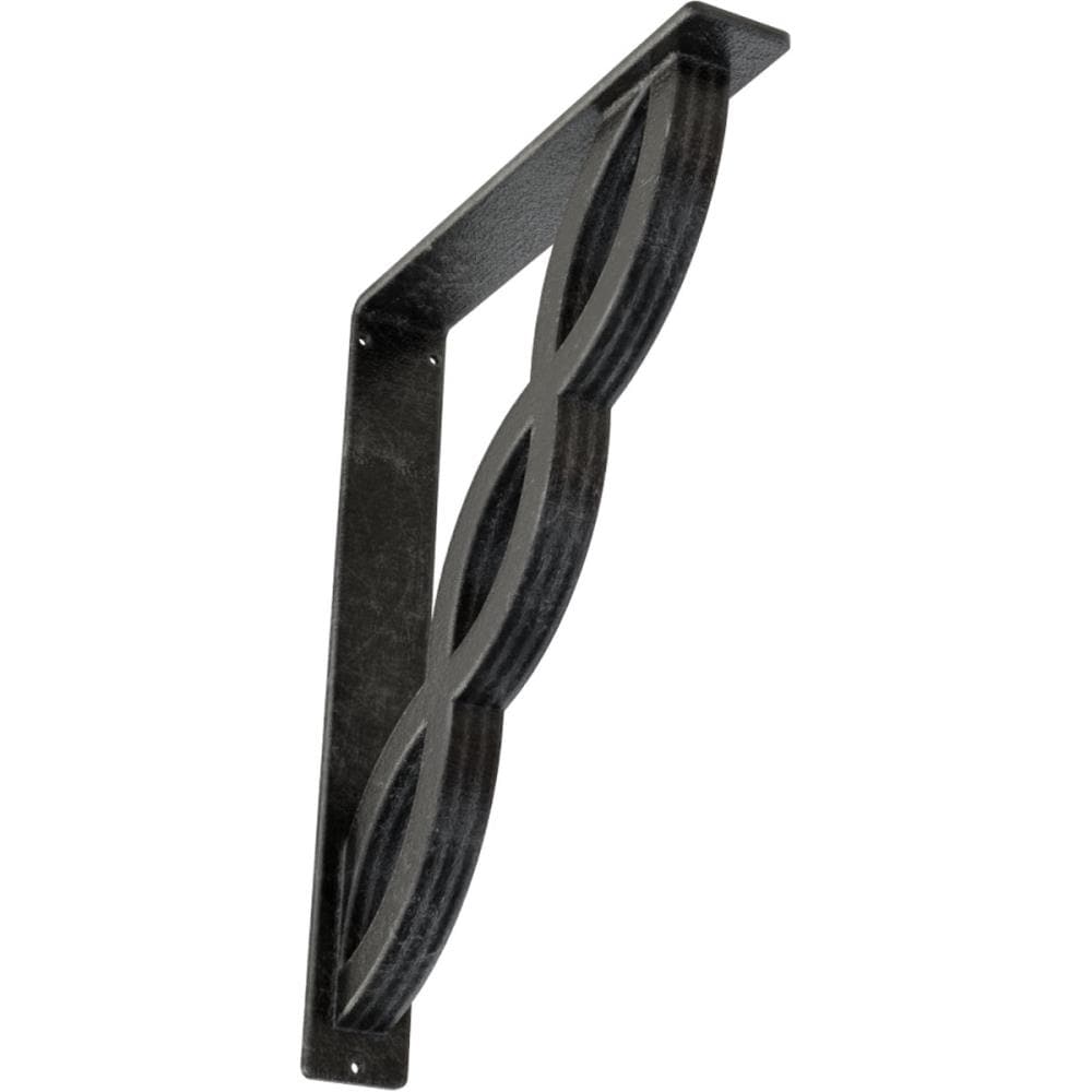 Ekena Millwork BKTM02X12X15TLOASV Loera 12-in x 2-in x 15-in Gray Wrought iron Countertop support bracket