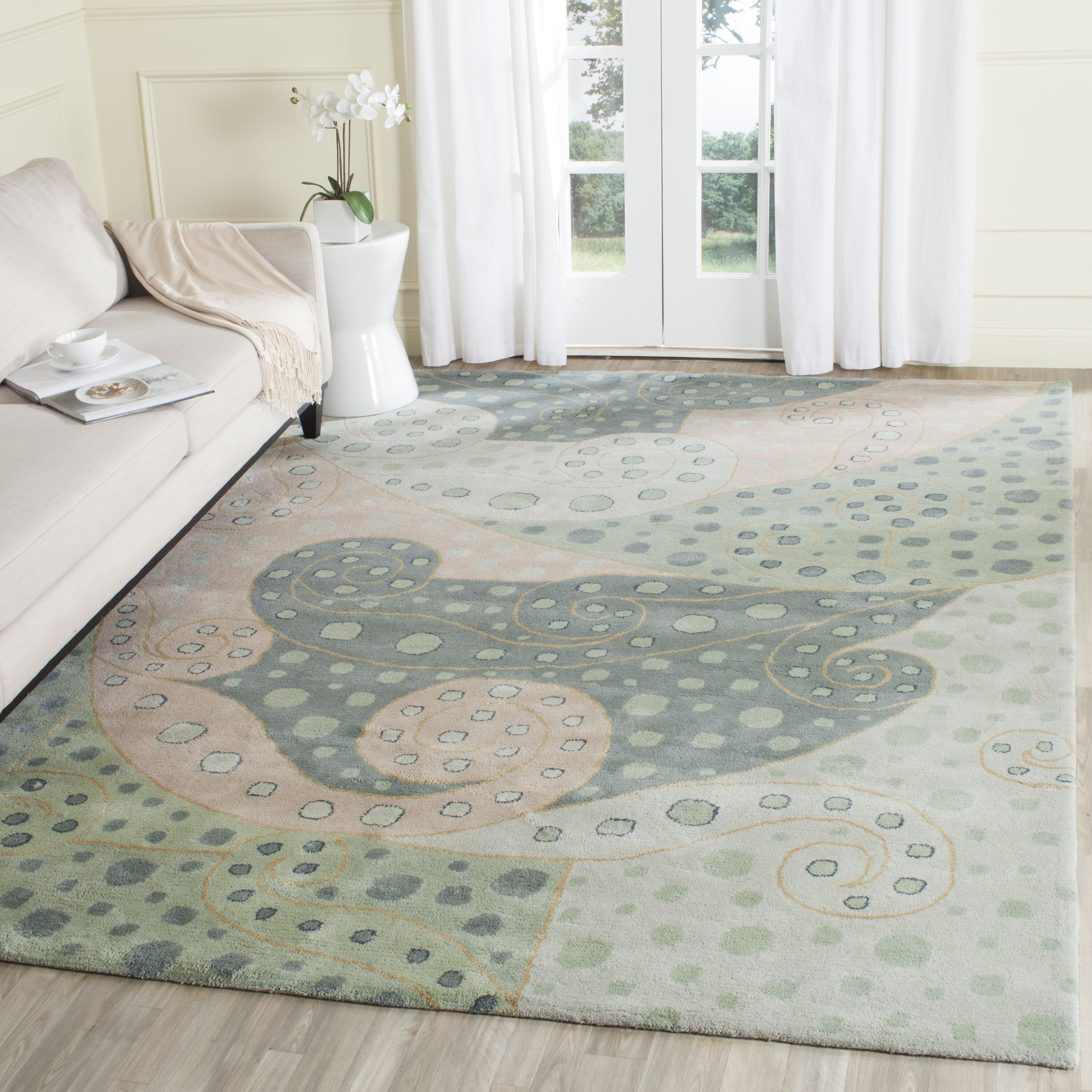 Bella Sage and Multicolor Hand-Tufted Wool Area Rug