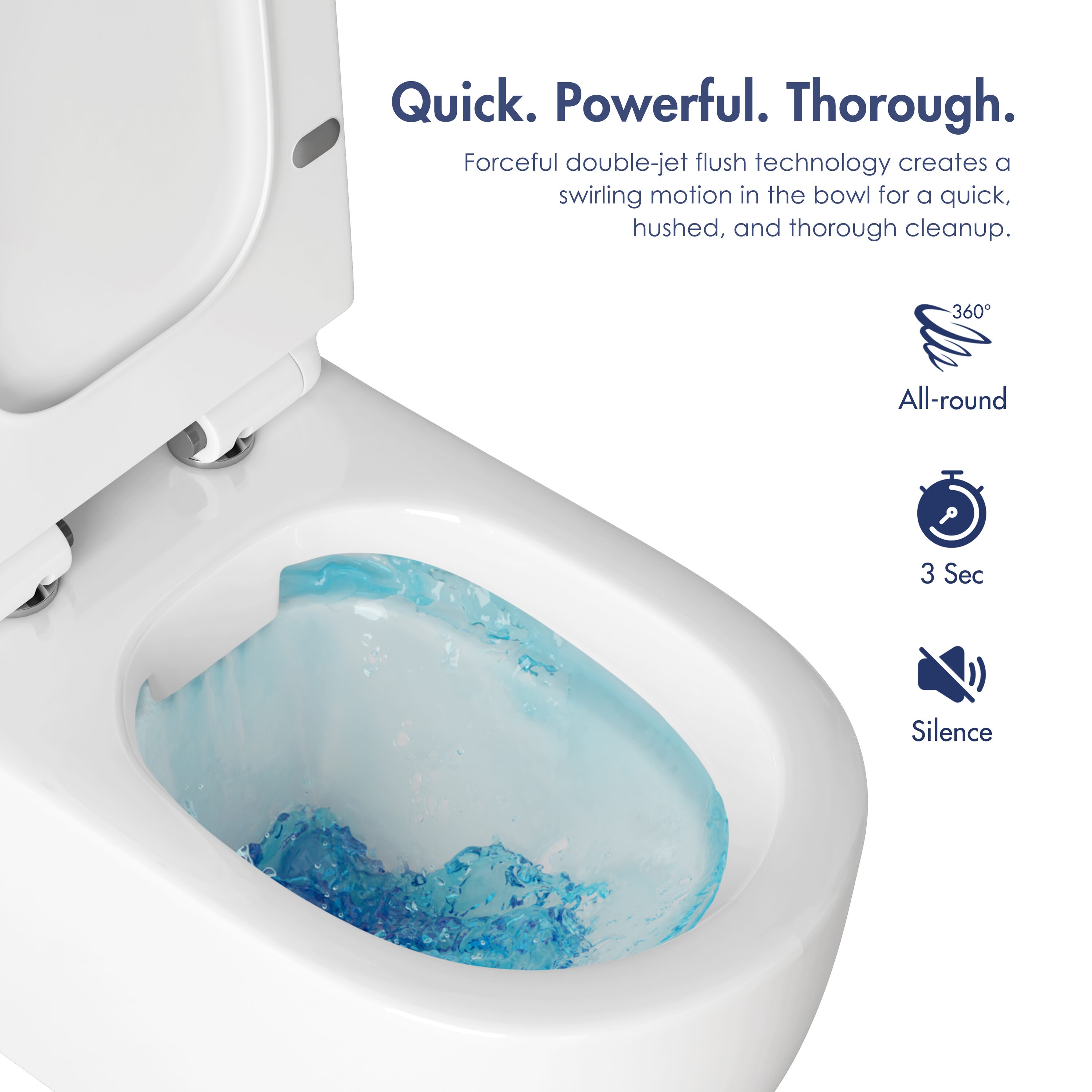 Hampton White Wall Mounted Dual Flush Toilet