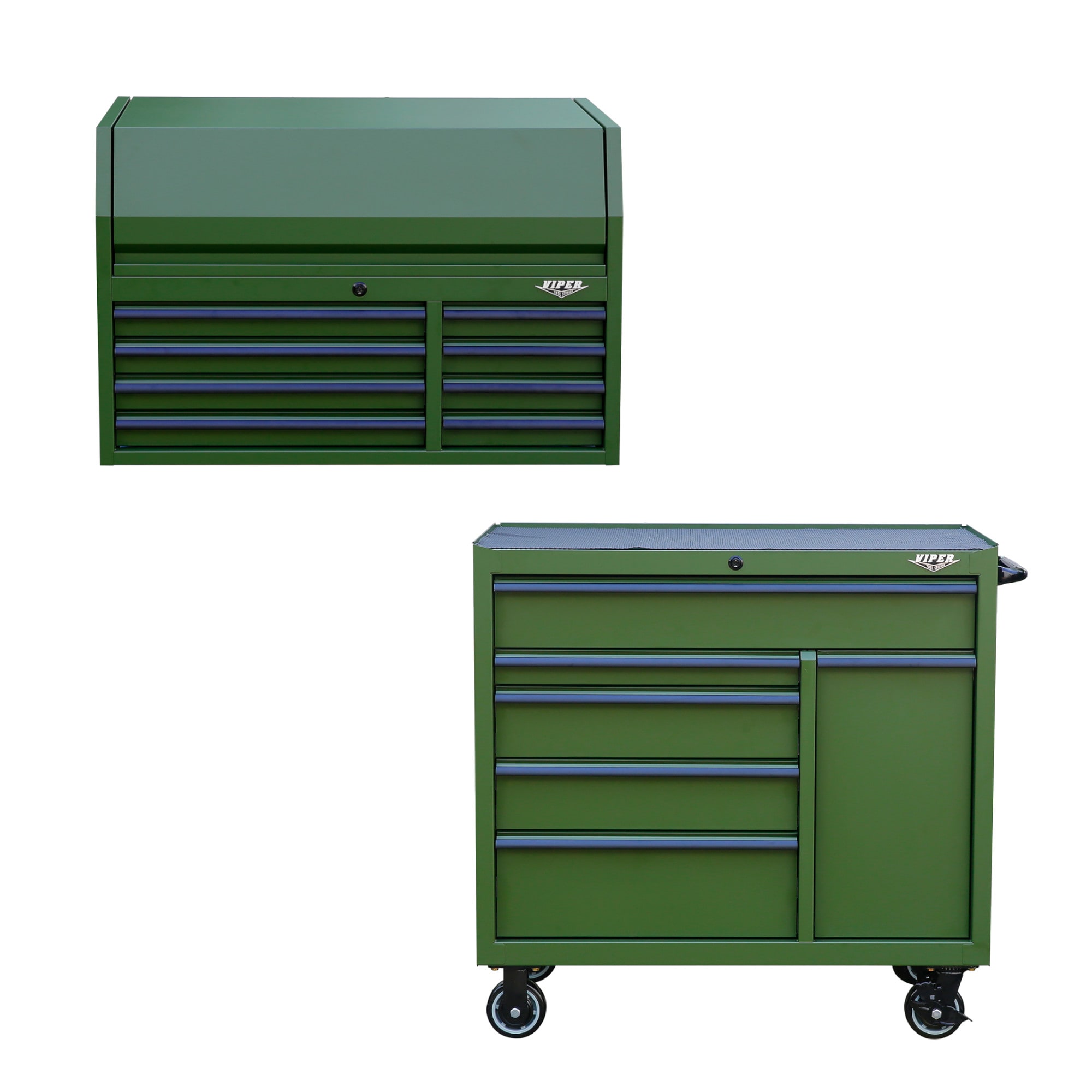 Viper Tool Storage Viper 41-Inch Top and Bottom Steel Rolling Cabinet Combo Army Green