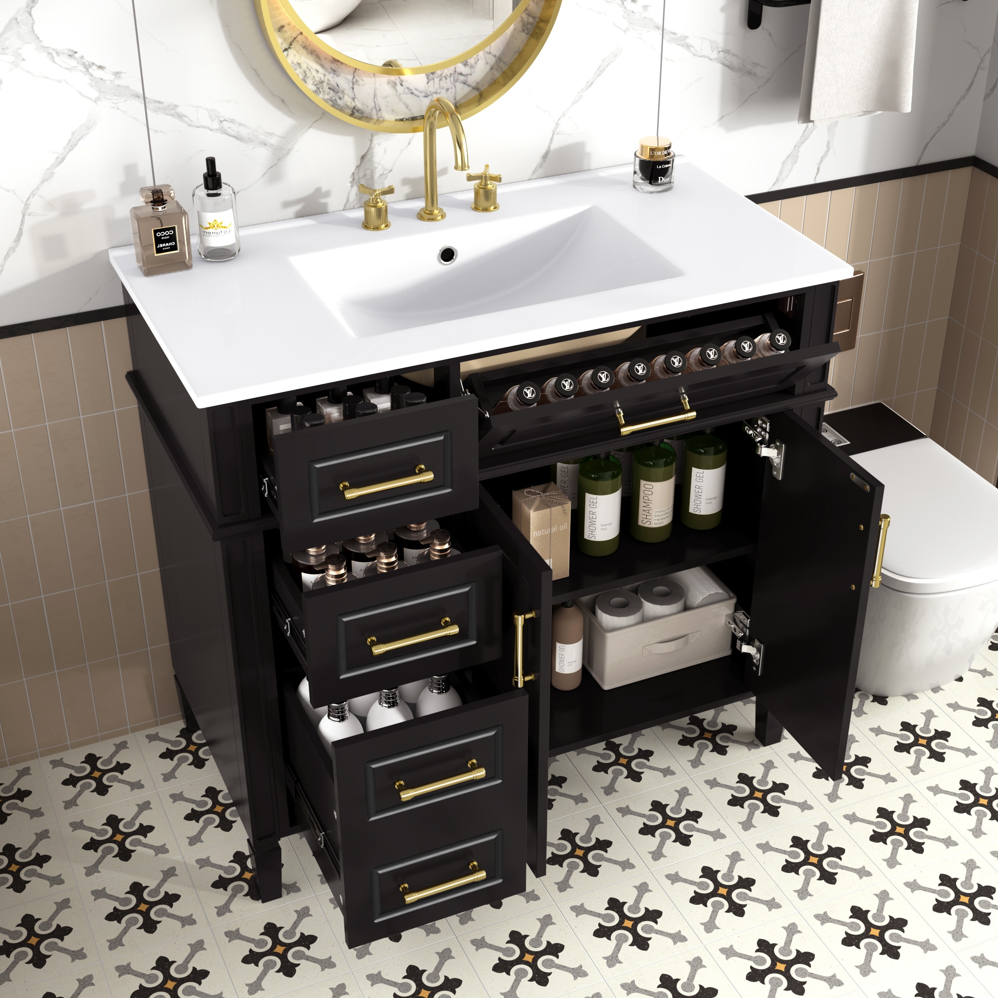 WELLFOR CBY-P366466B Bath-Vanity-Combo - View #3