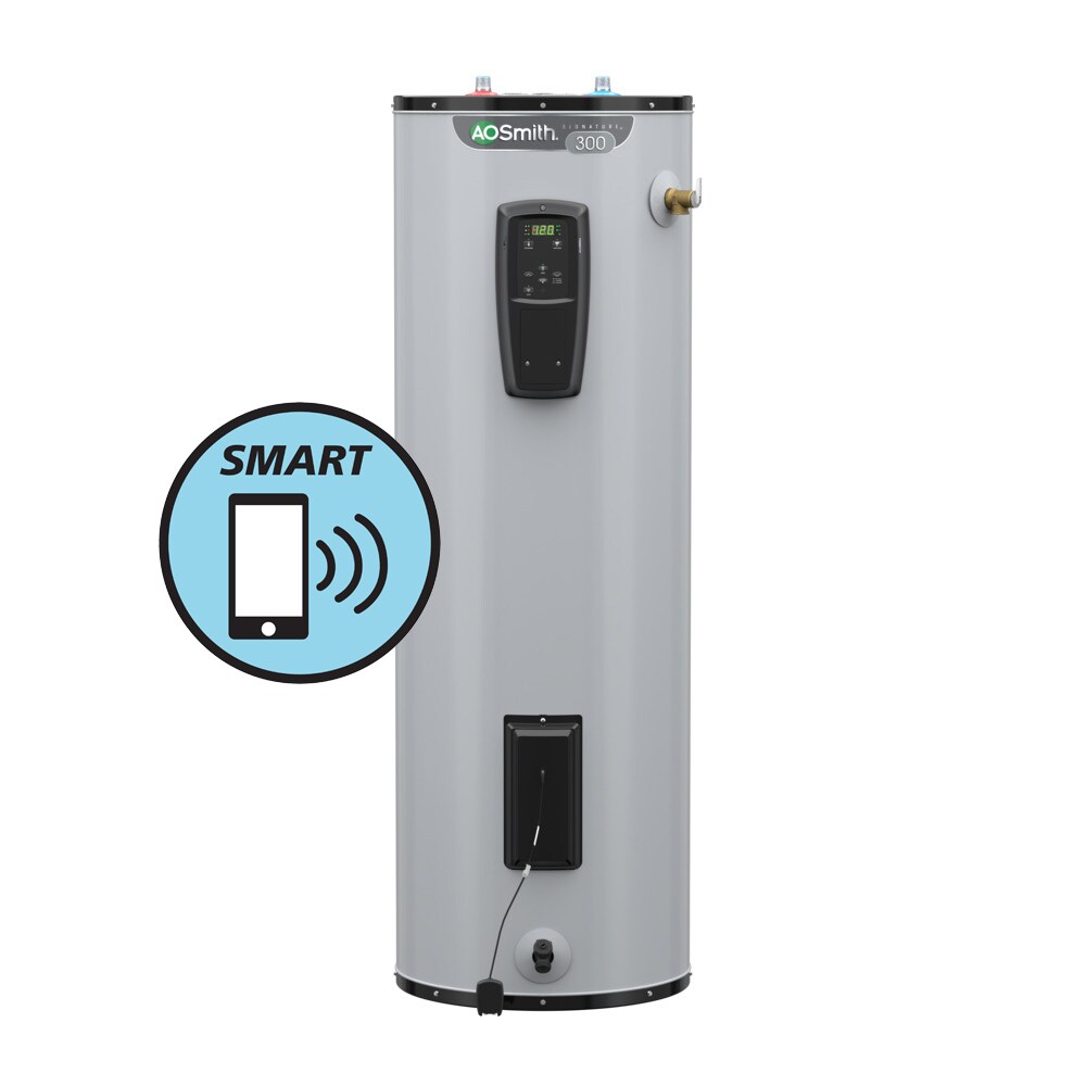 A.O. Smith Signature 300 50-Gallon Tall 9-year Warranty 5500-watt Double Element Grid Capable Smart Electric Water Heater with Leak Detection