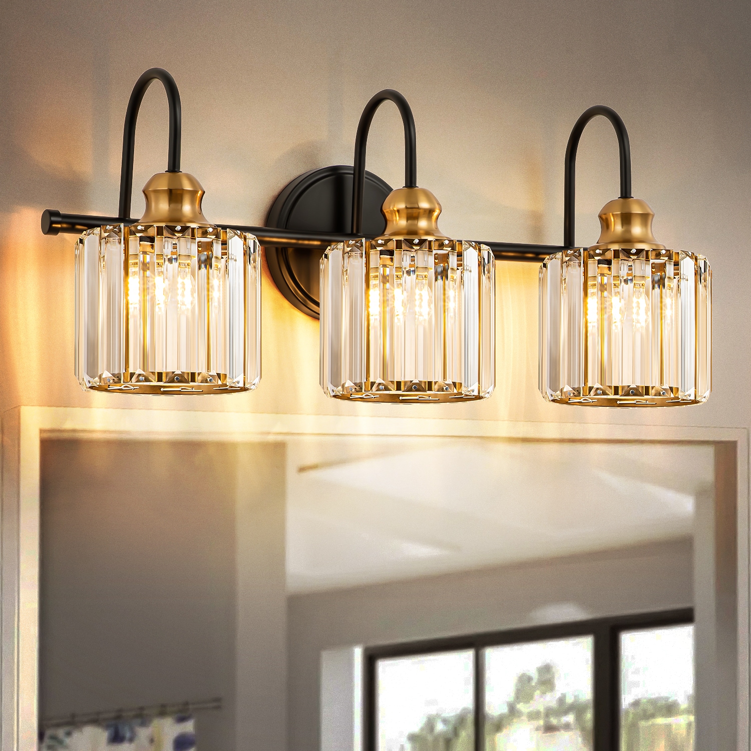 Rennnsan Katherine 21.3-in 3 Light Matte Black Modern/contemporary Bathroom Vanity light