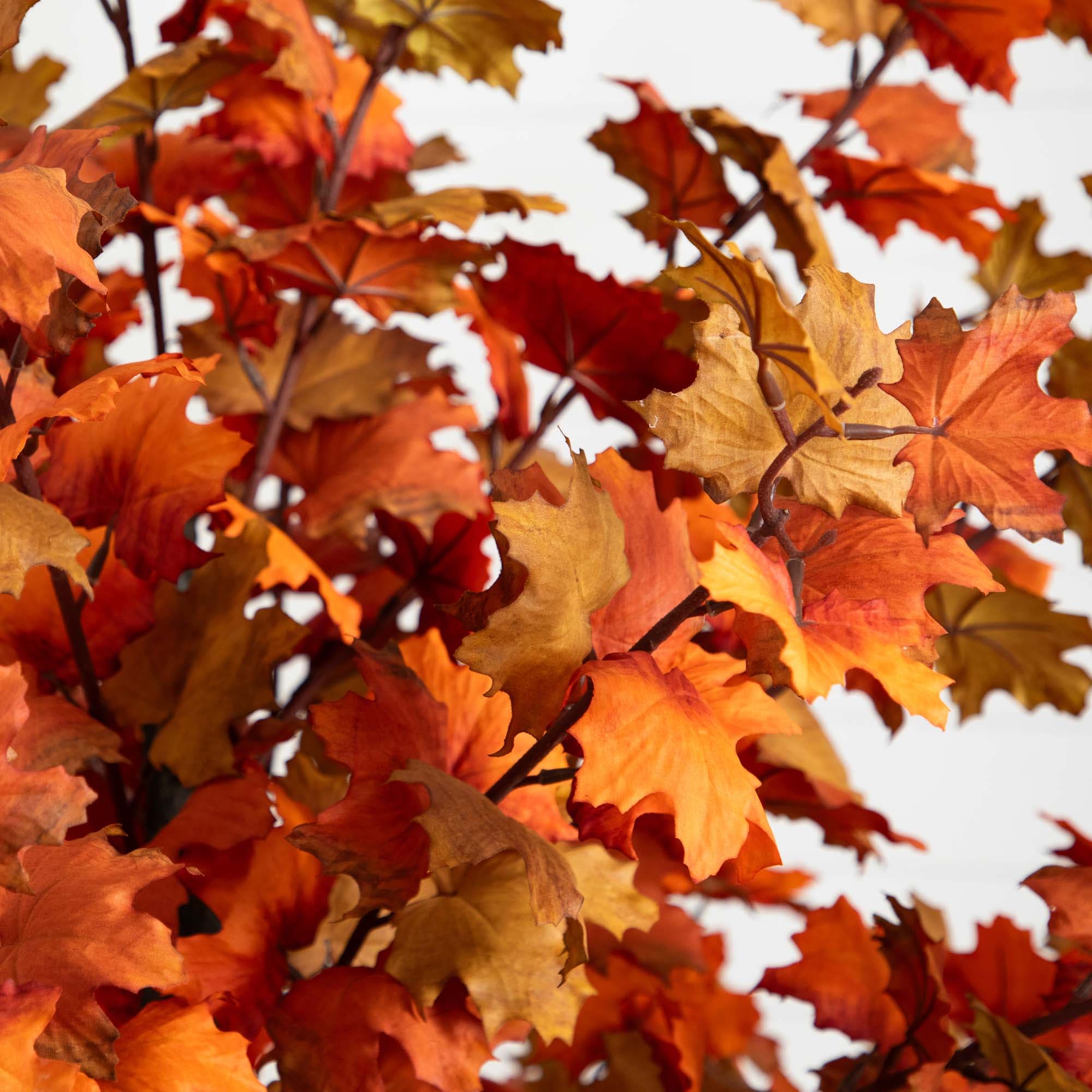 6ft Autumn Maple Artificial Fall Tree in Black Pot