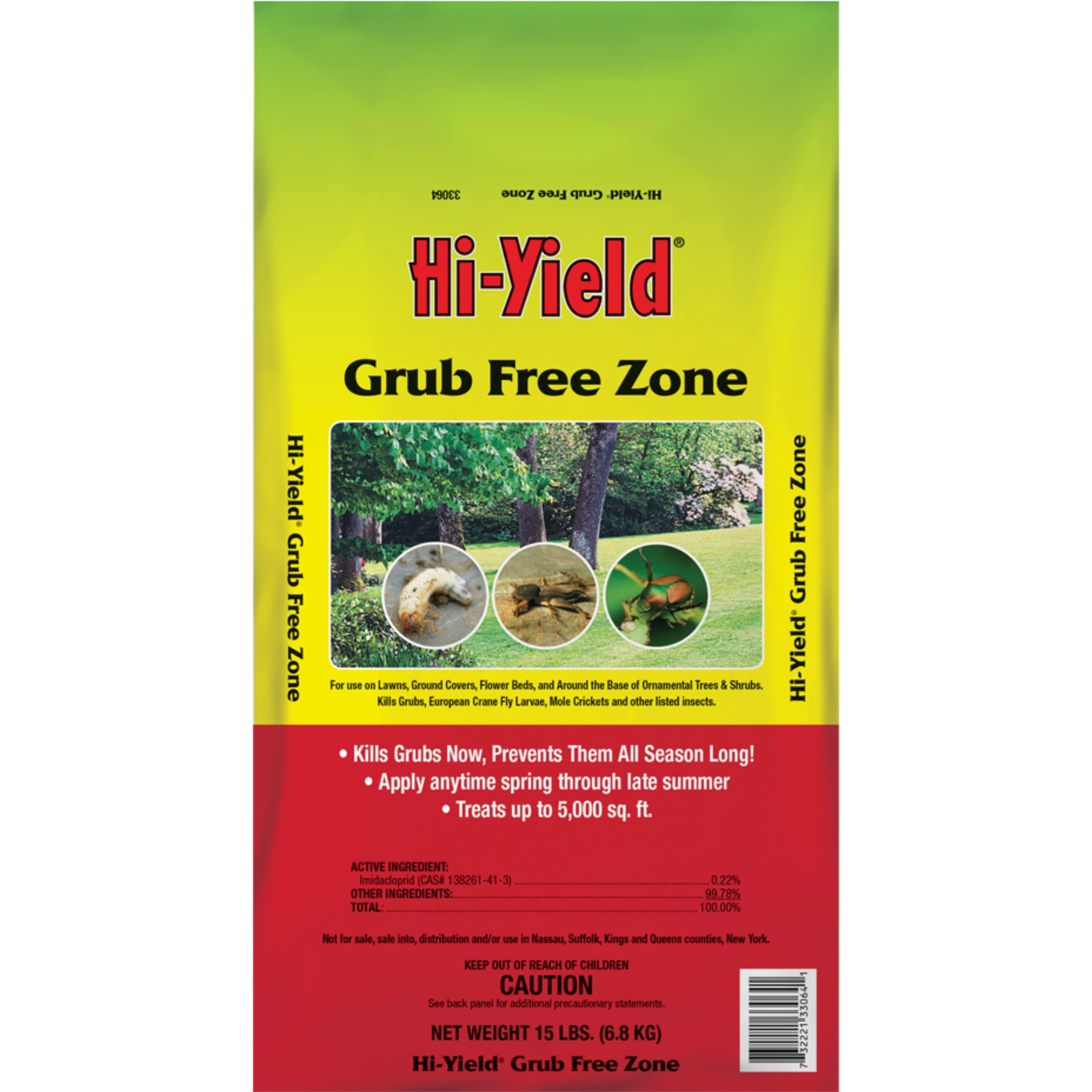 Hi-Yield  Grub Free Zone - 15 lbs Pest Control for Lawns and Flower Beds