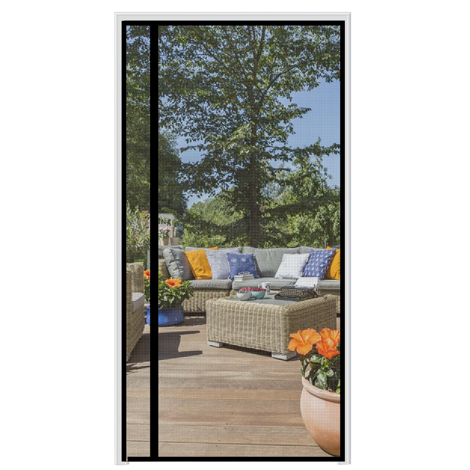 LILILIAN FMY  Magnetic Screen Door Fits Door Size 35 by 94 Inches Screen Size 37 by 95 Inches Reversible Left Right Side Opening Black