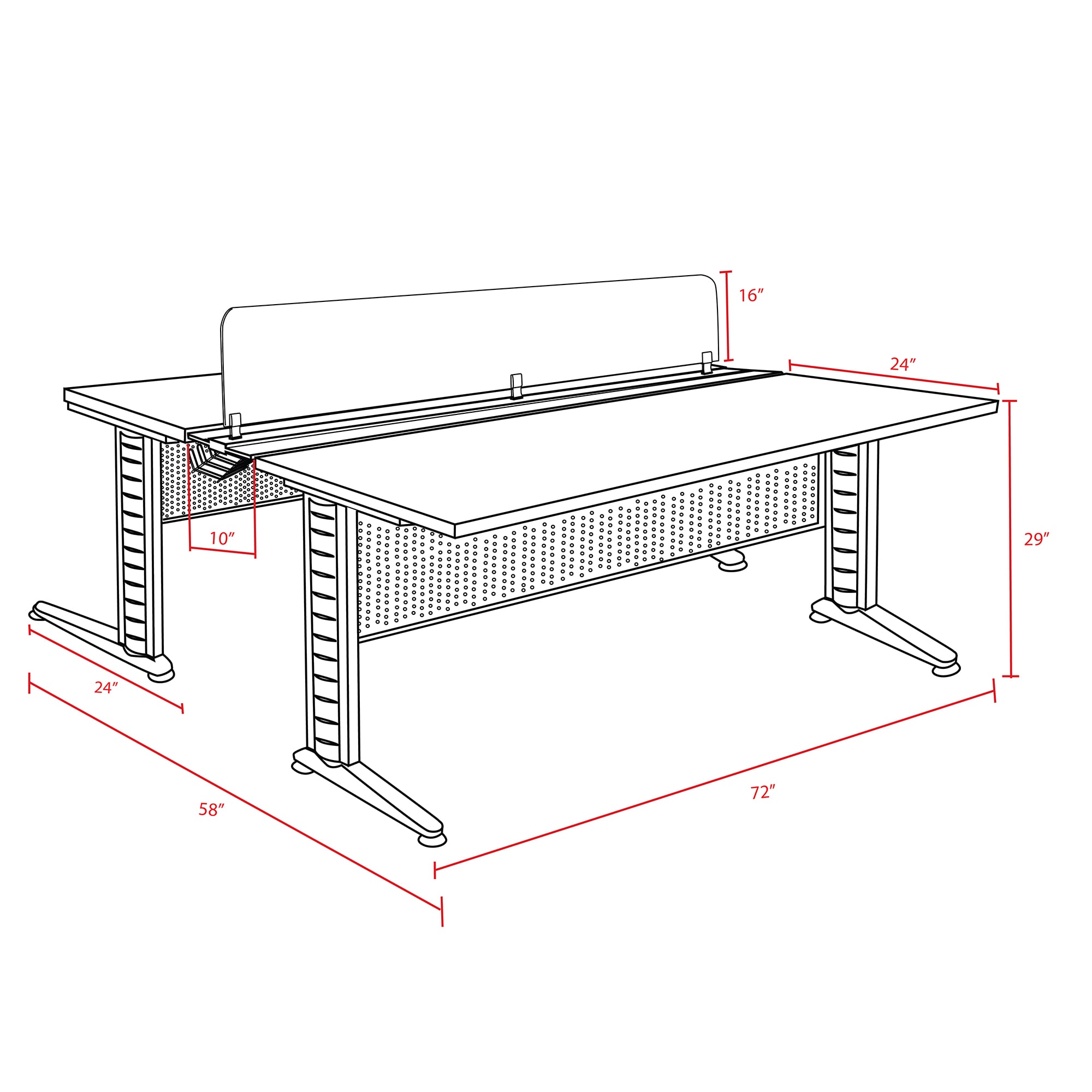 Regency MFBPD7258GY Office-Tables - View #7