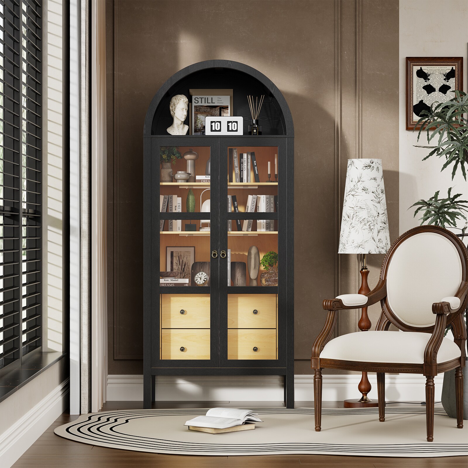 LOVMOR ARCHEDCABINET-BLACK Dining-Kitchen-Storarge - View #2