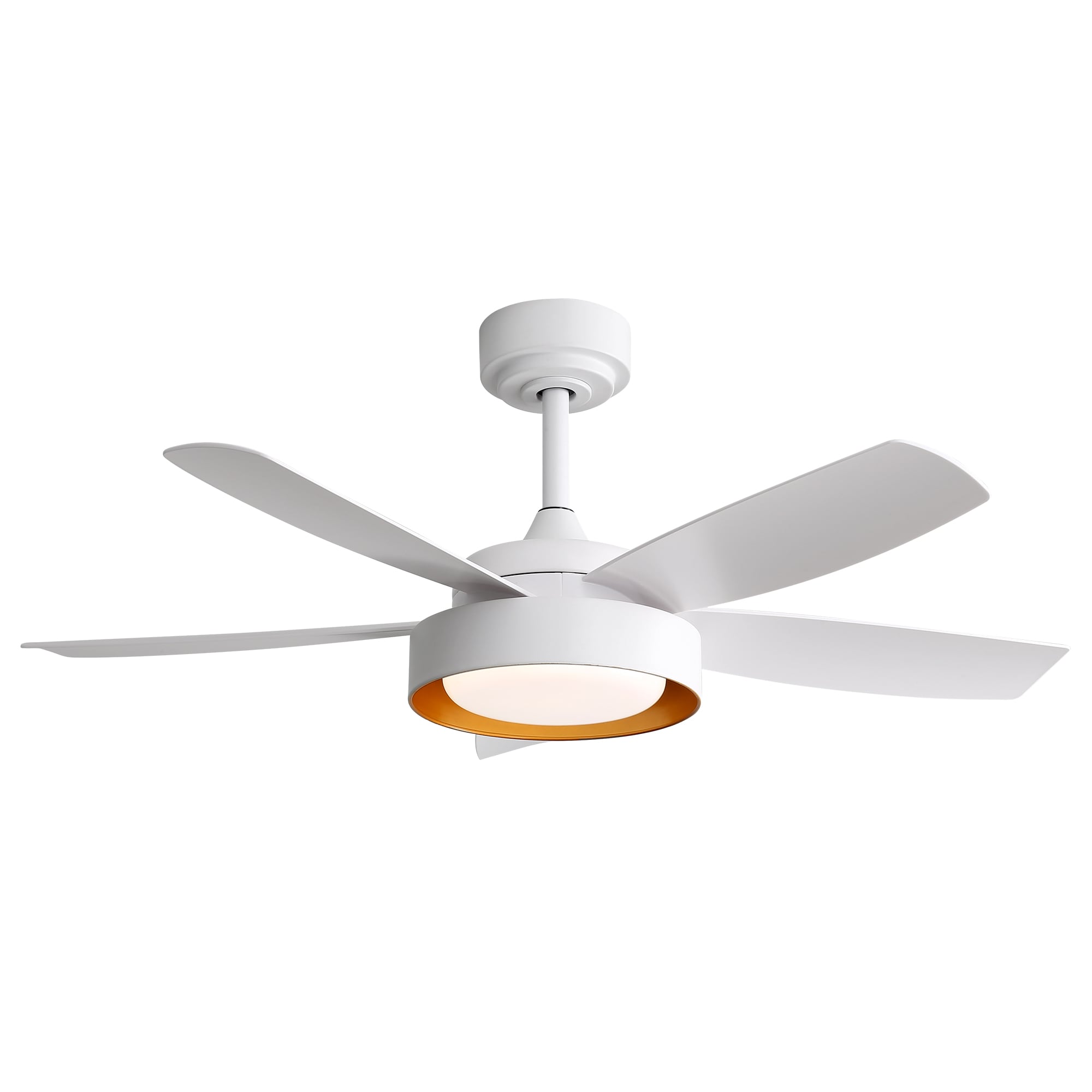 Yardreeze KBS-42K031-WH 42-in White with White Blades Plug-in Ceiling Fan With Light and Remote ( 5 -Blade )