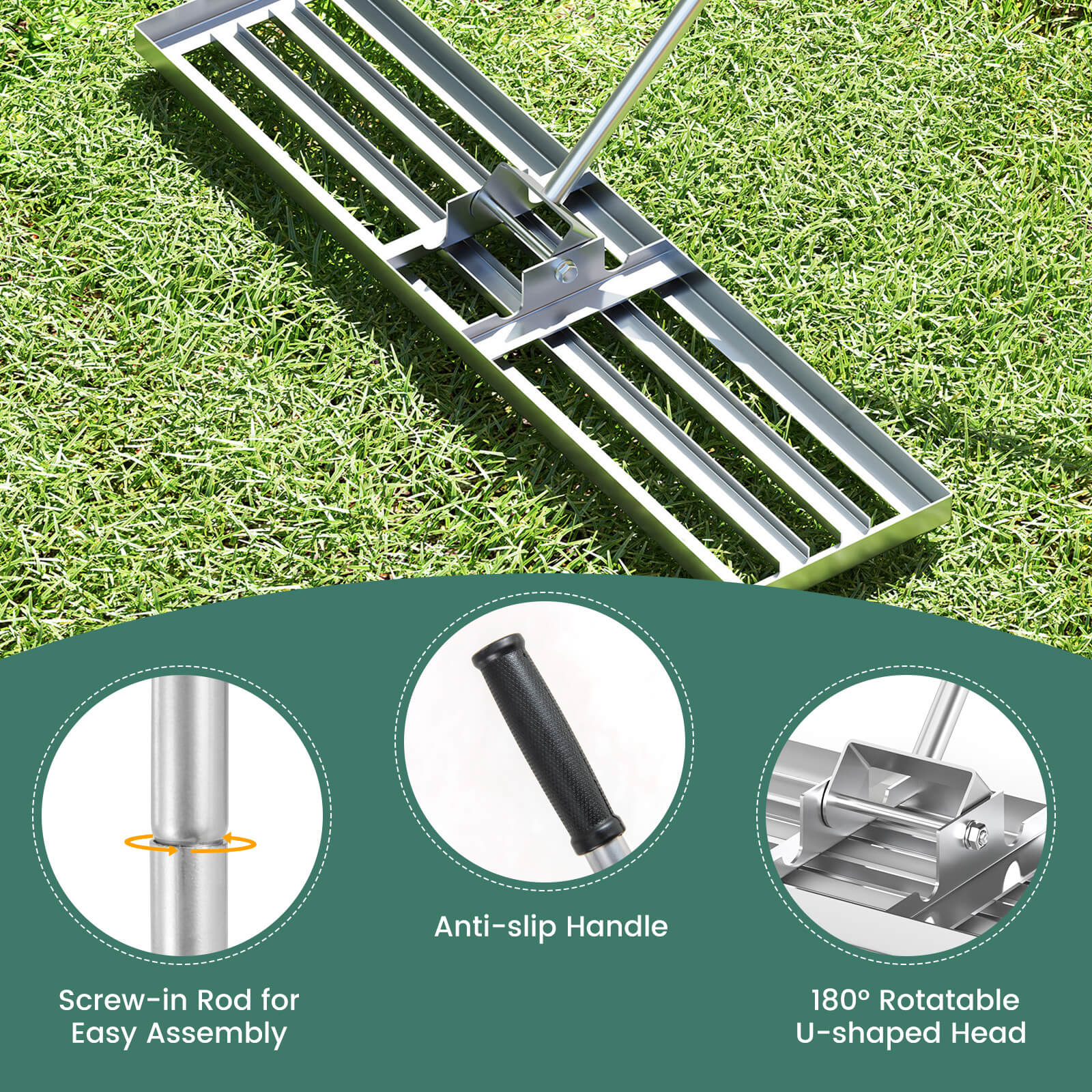 Costway CSHY006648 Level-Head-Rakes - View #9