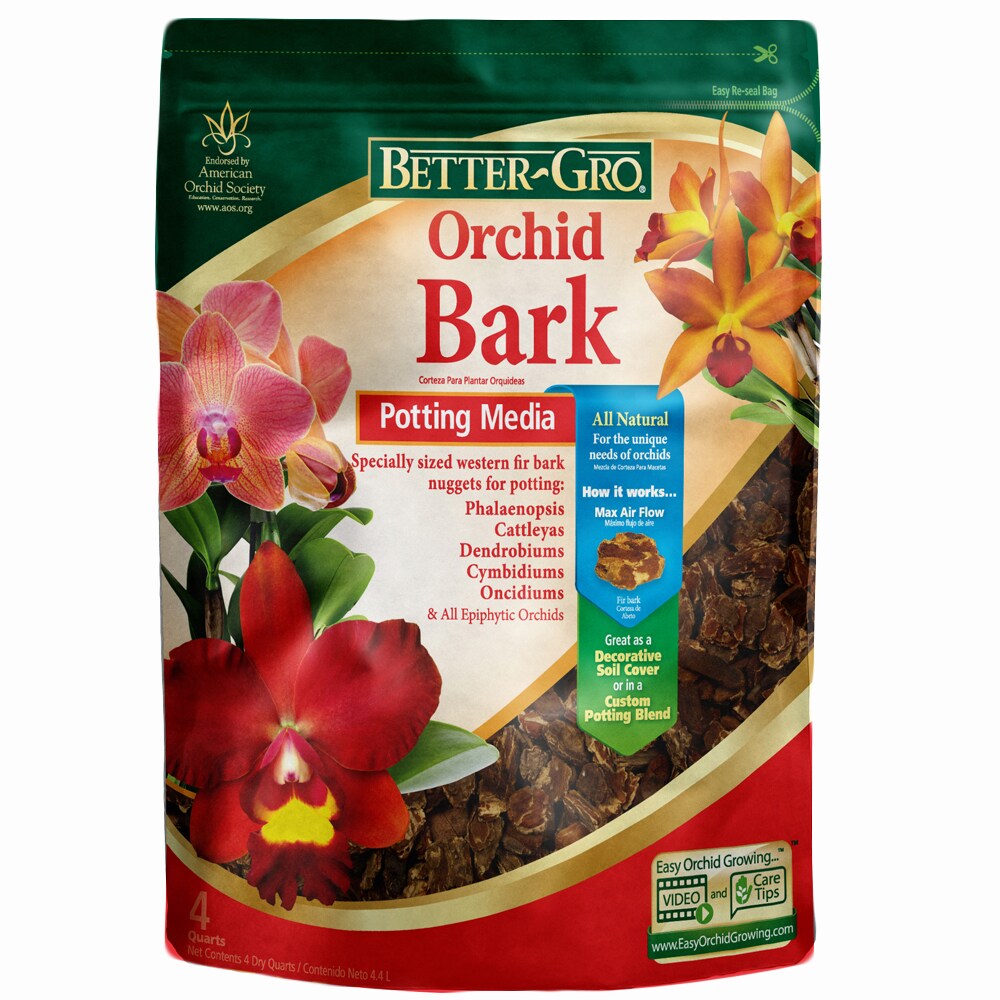 Better-Gro Orchid bark 4-Quart Fruit, Flower and Vegetable Organic Potting Soil Mix