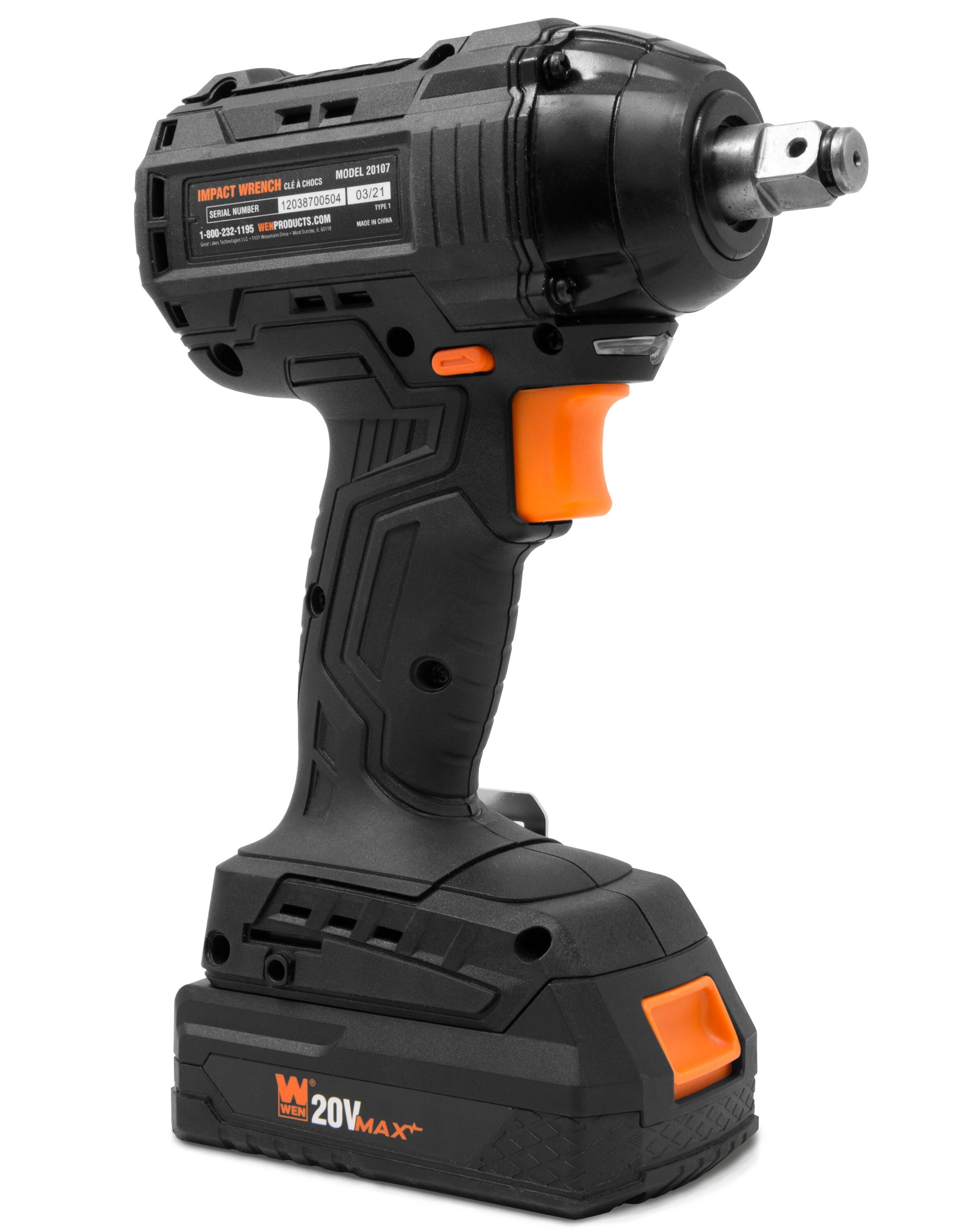 WEN 20V Max Brushless Cordless 4-1/2-Inch Angle Grinder with 4.0Ah Lithium-Ion Battery and Charger