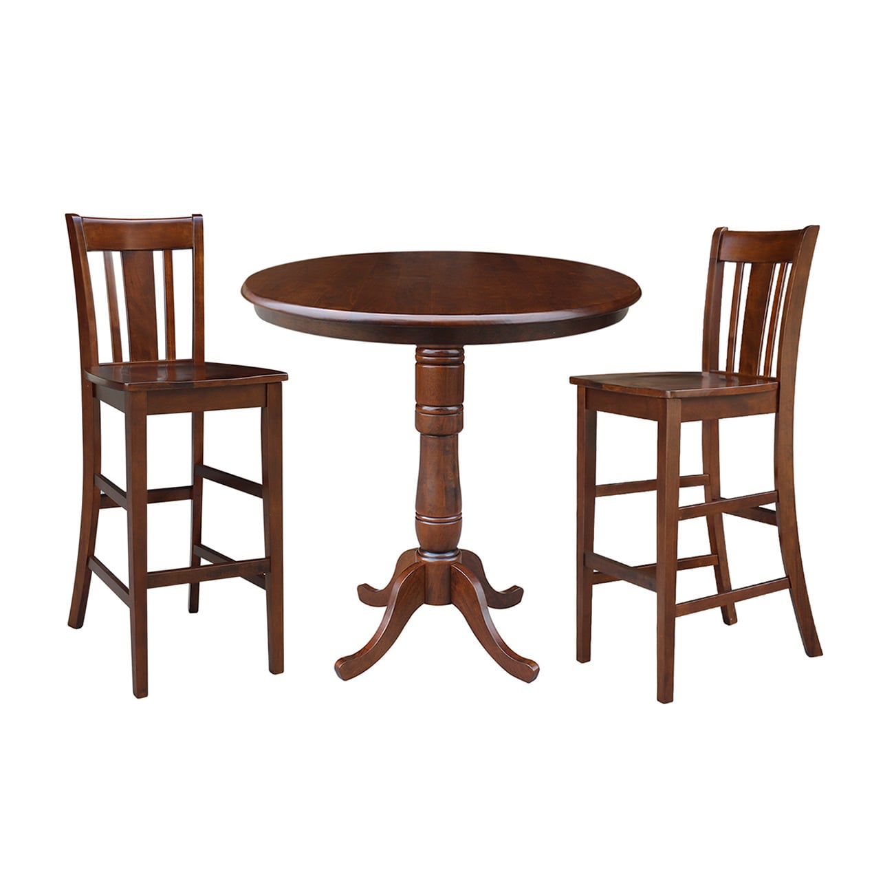 International Concepts K581-36-6B-2-103 Espresso Casual Dining Room Set with Round Table (Seats 2)