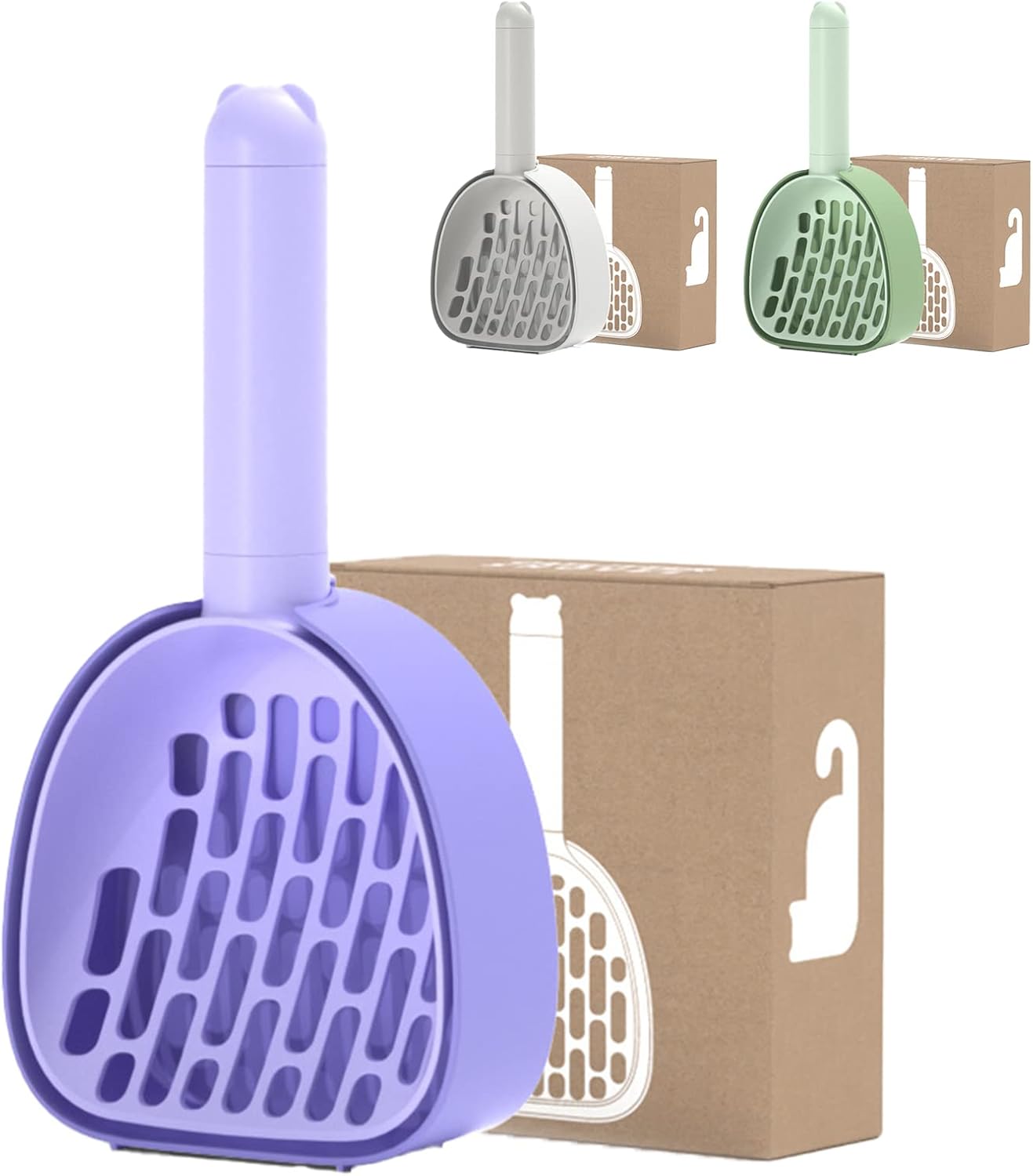 Scooper Holder Green Kitchen cat Box Scoop Shovel Large pet Cleaning One Size Light Purple with 1...