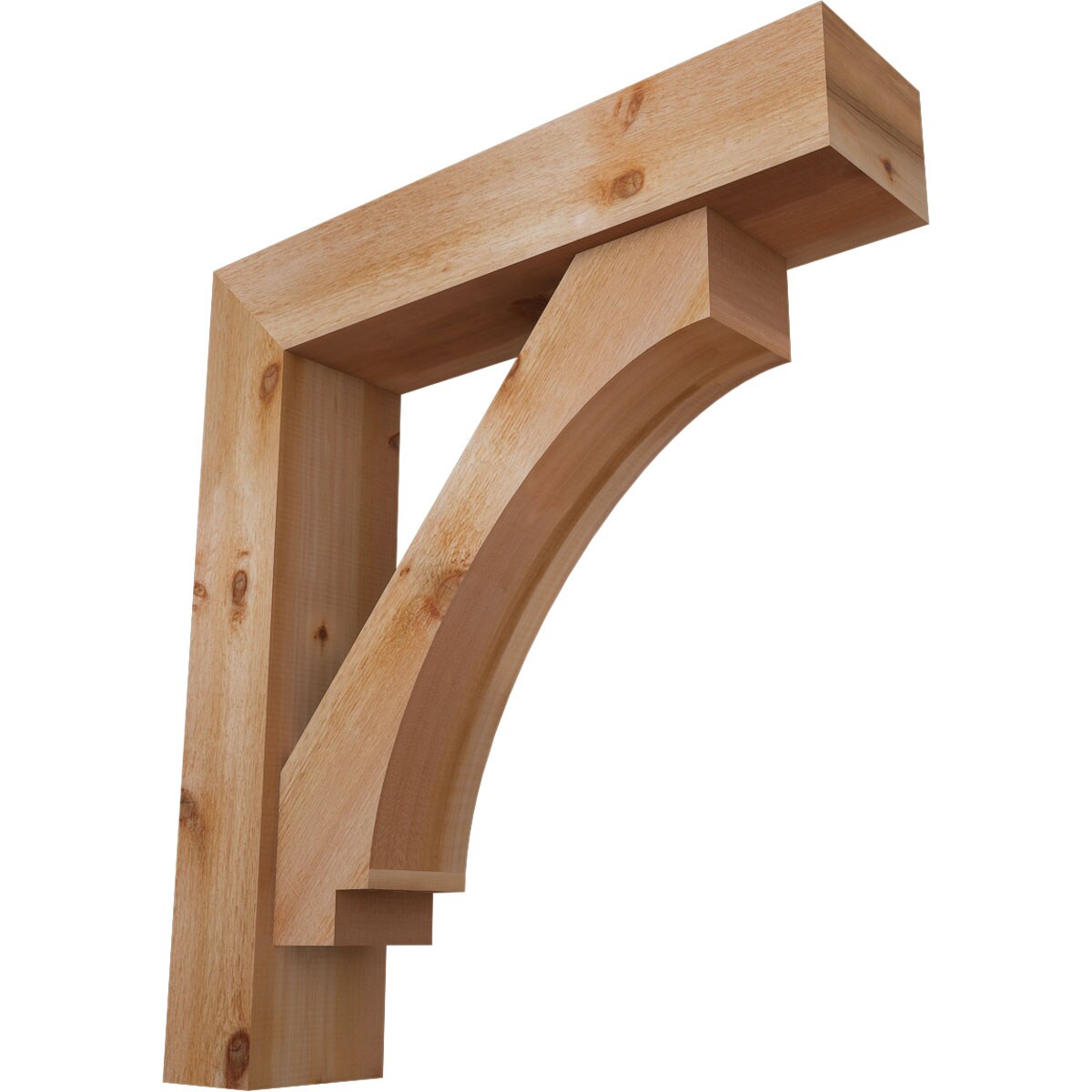 Ekena Millwork 1462697 Imperial Block Rough Sawn Bracket with Offset Brace 8-in x 36-in x 40-in Western red cedar Brown Wood Standard bracket