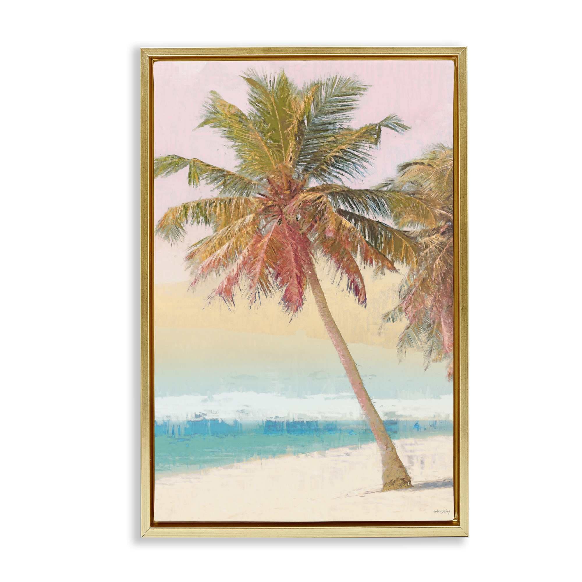 Stupell Industries BS-690-FFG-16X24 Pastel Gradient Beach Scene Floating Frame design by Amber Sterling