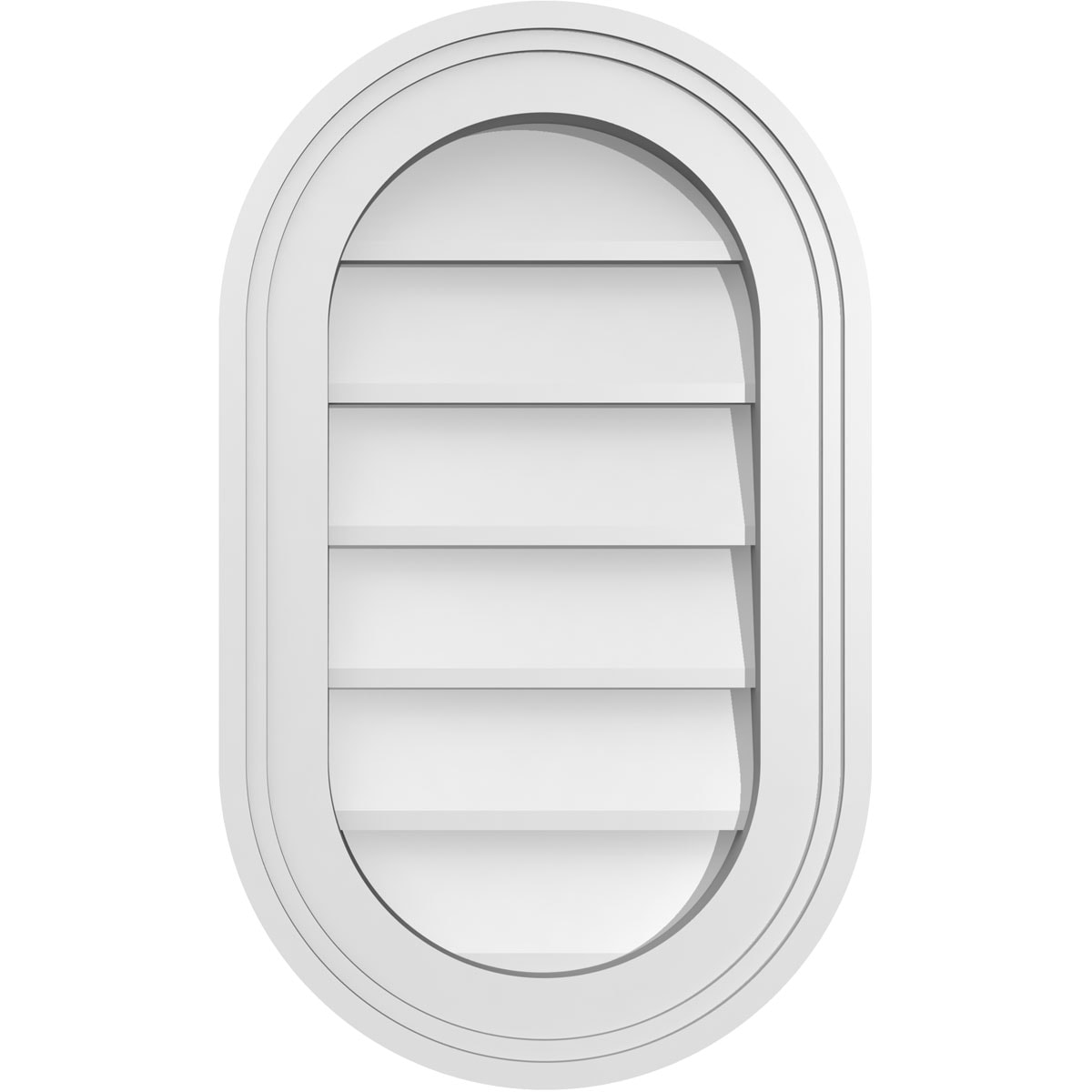 Ekena Millwork GVPVR12X2002SN 12-Inches x 20-Inches Off-white Oval PVC Gable Louver Vent