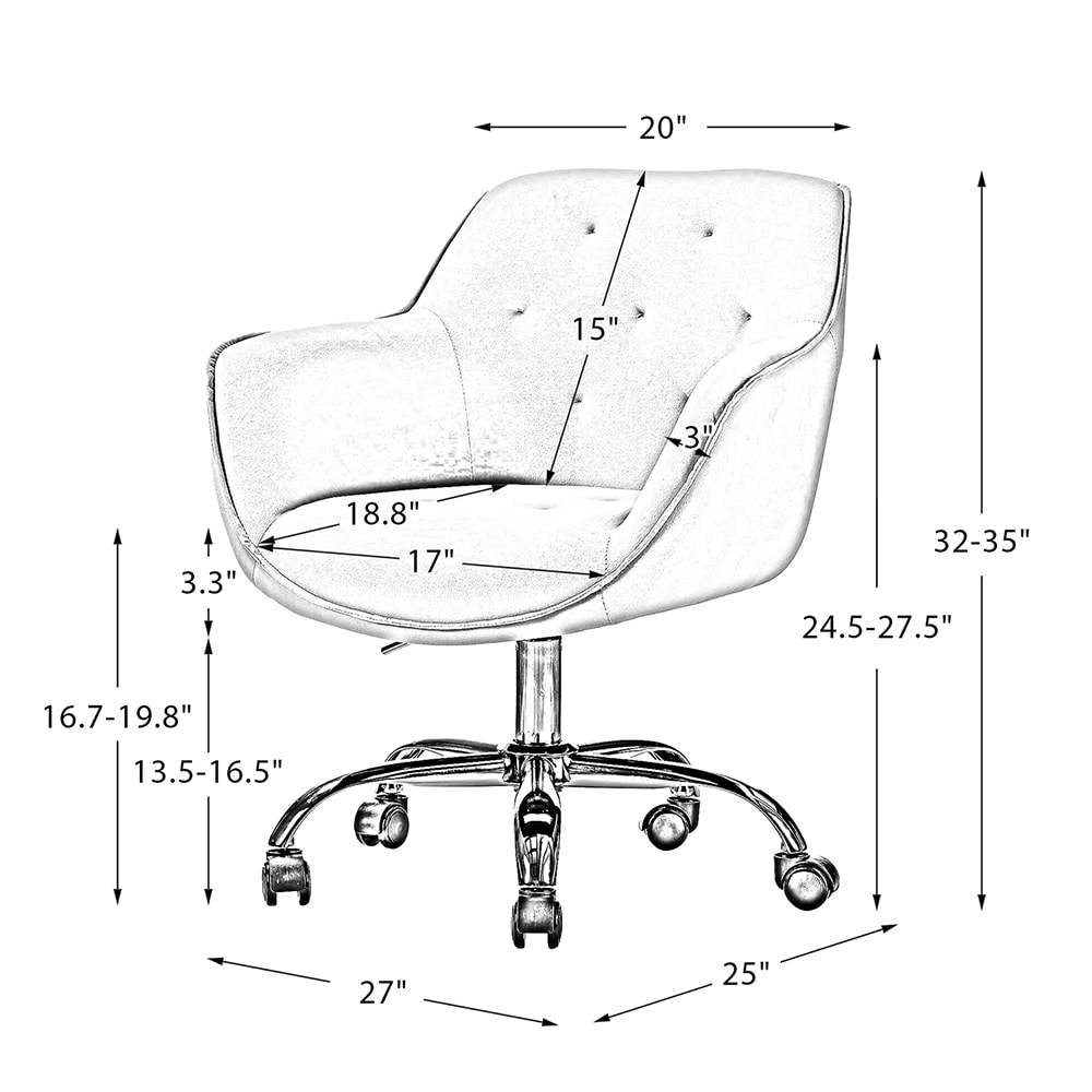 14 Karat Home OFDT0092-MUSTARD Office-Chairs - View #8