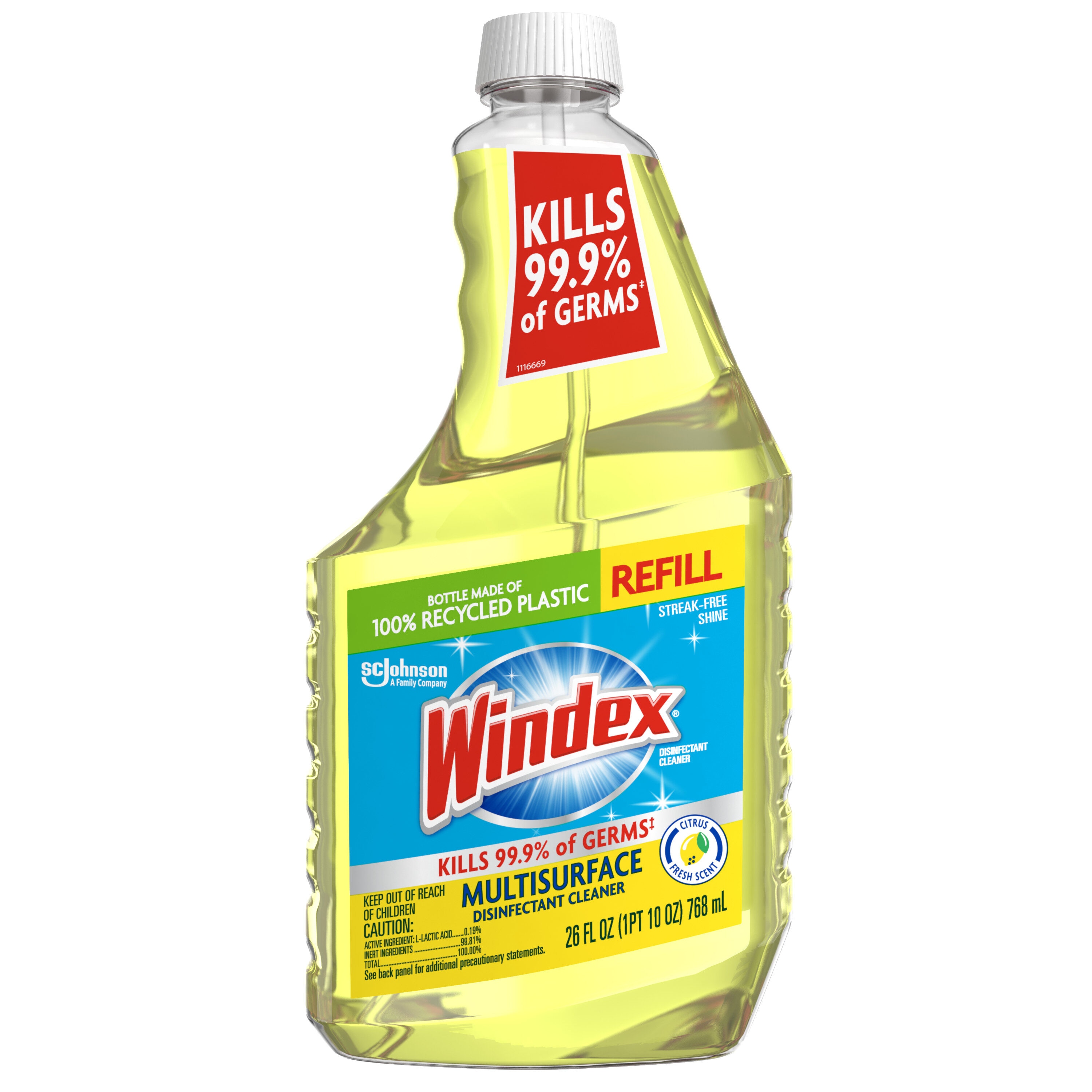 Windex Original Glass Cleaner, Refill Bottle, 26 oz 