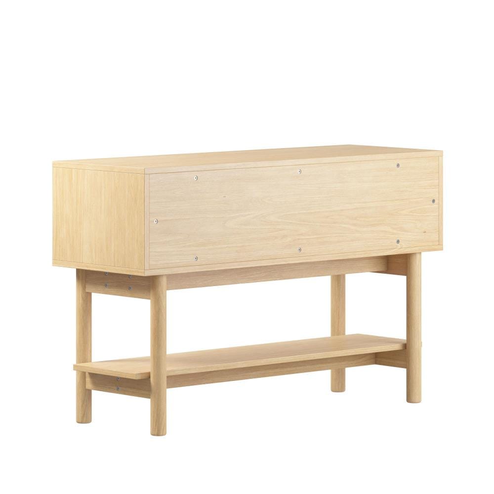 gereedschap licht Lunch DHP Jovany Scandinavian Natural Wood Finish Console Table in the Console  Tables department at Lowes.com